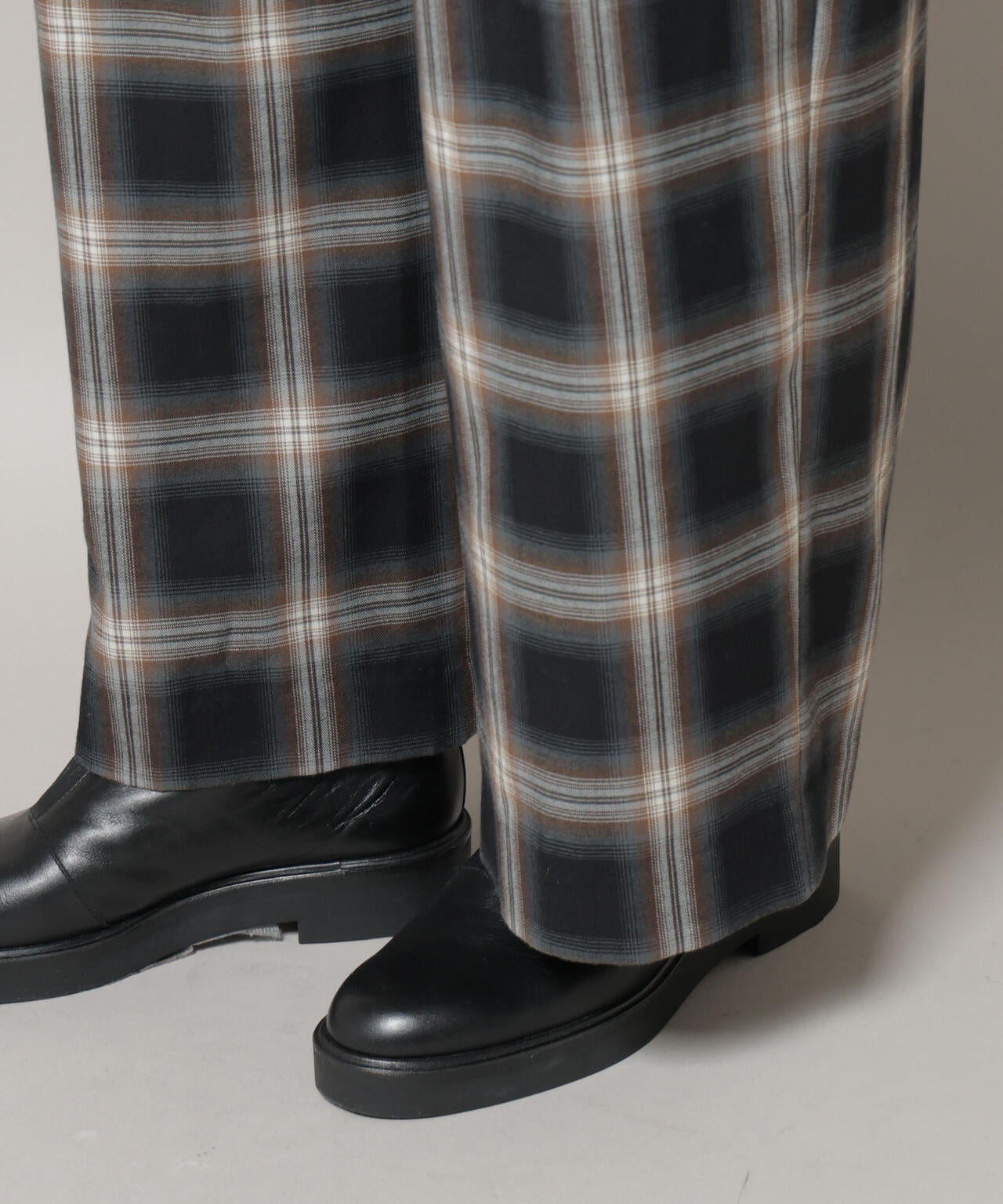 オンブレーチェックジャンプスーツ