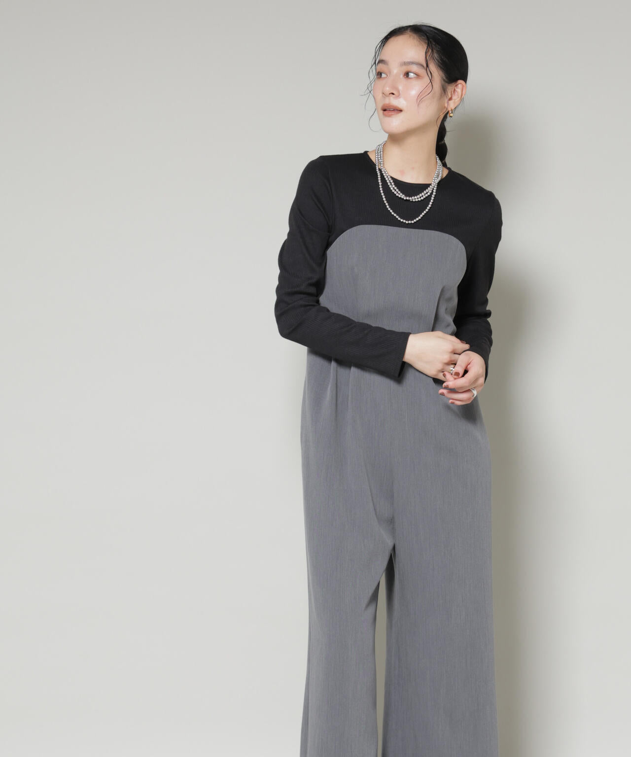 リブトップドッキングスーチングオールインワン