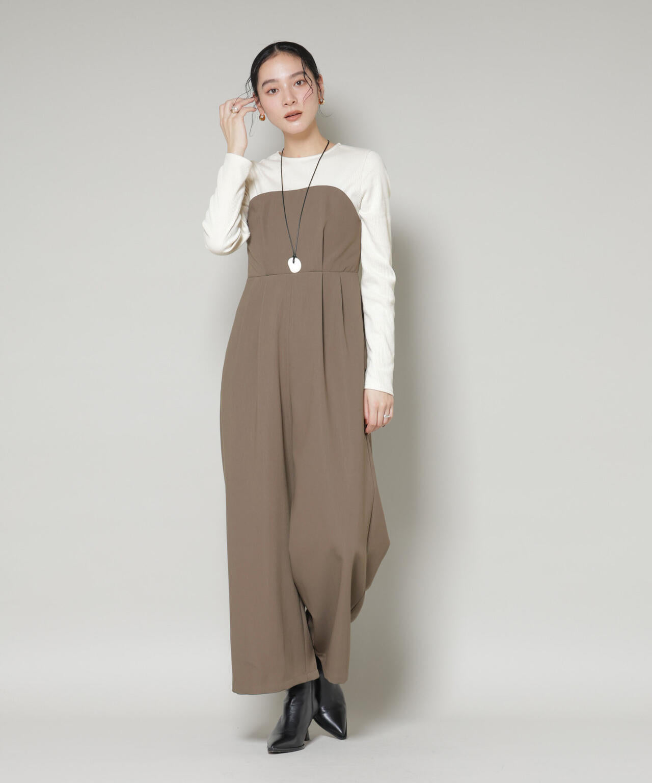 リブトップドッキングスーチングオールインワン