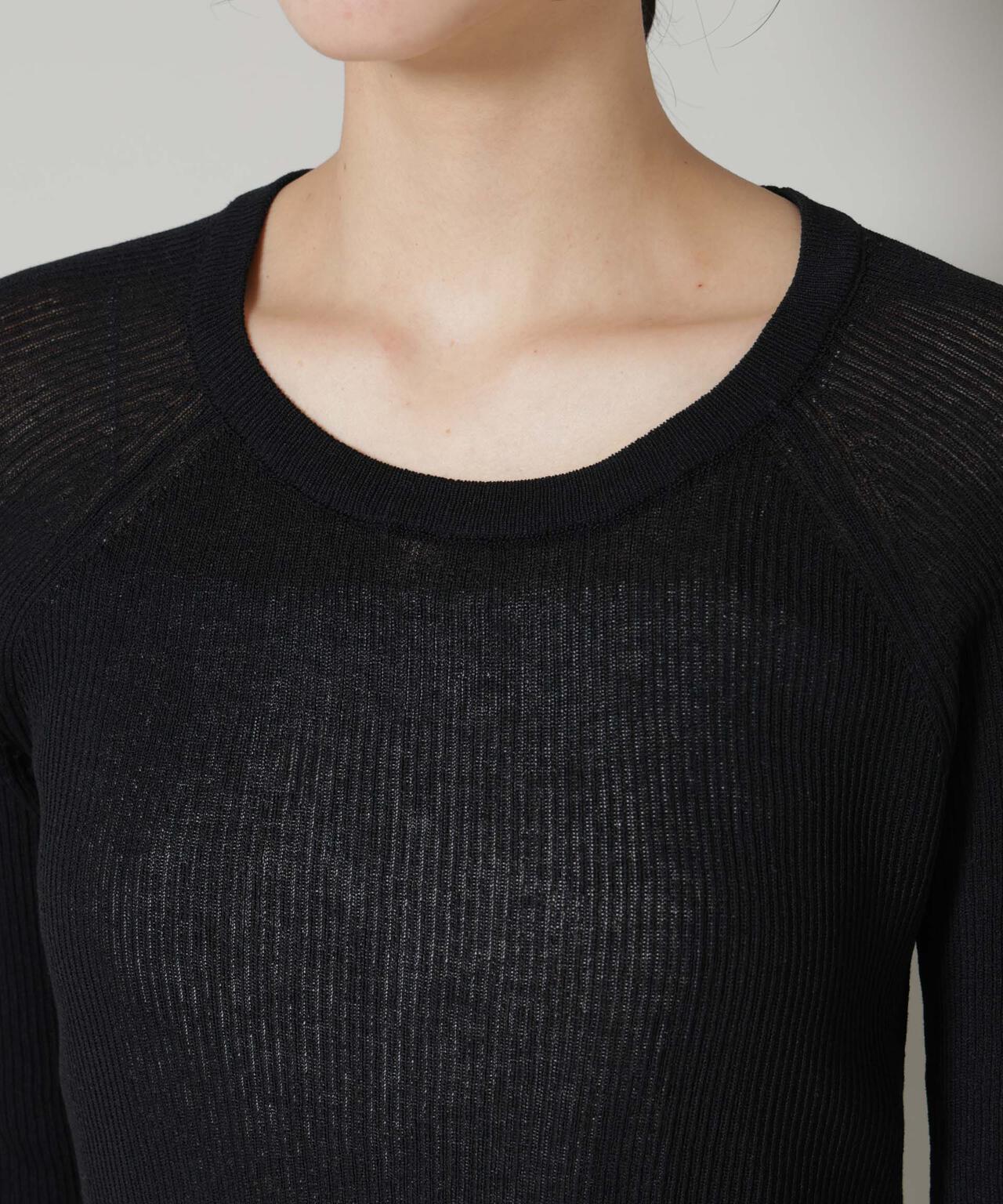 ツイードIラインワンピース×シアーリブニットセット