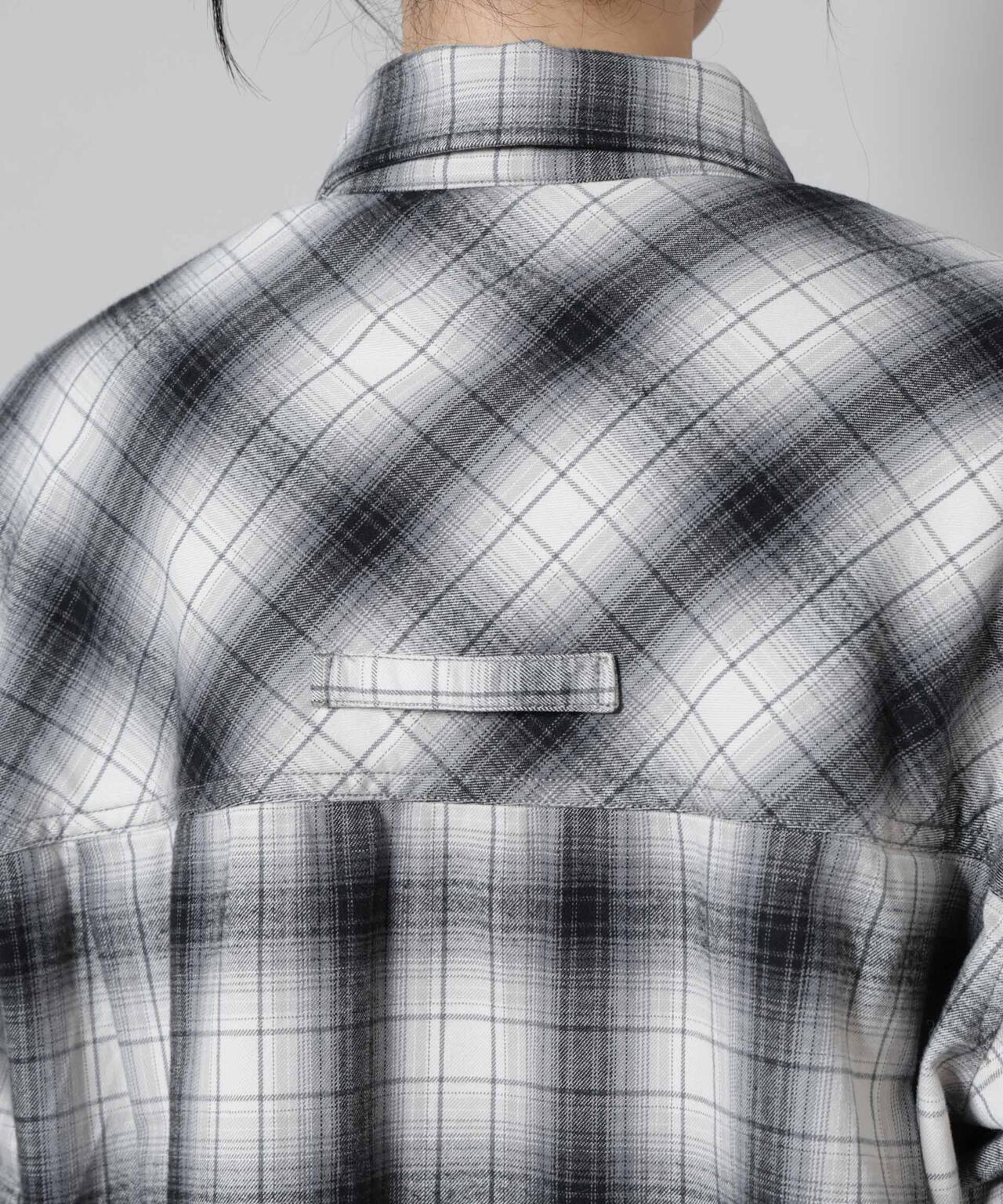 オンブレチェックオーバーネルシャツ
