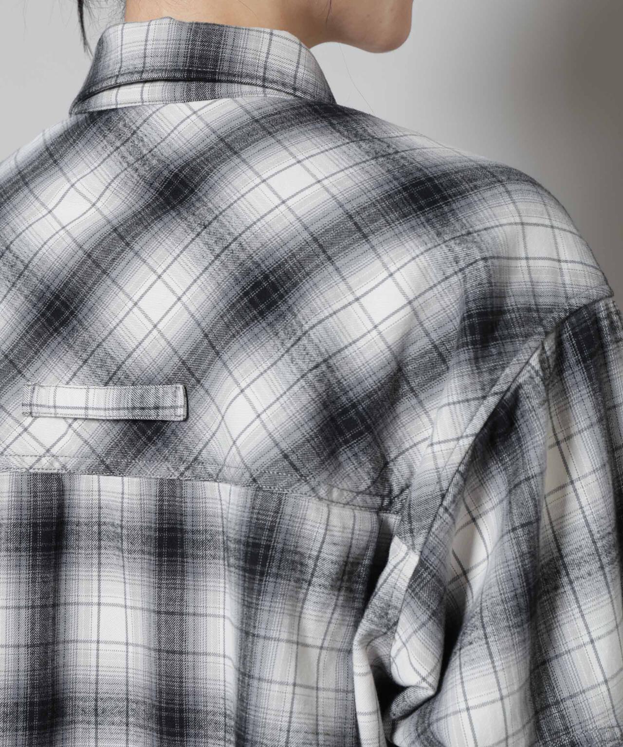 オンブレチェックオーバーネルシャツ