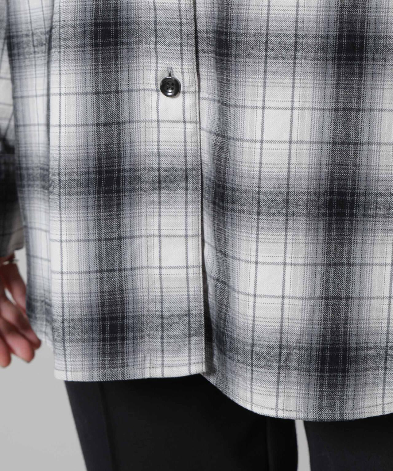 オンブレチェックオーバーネルシャツ