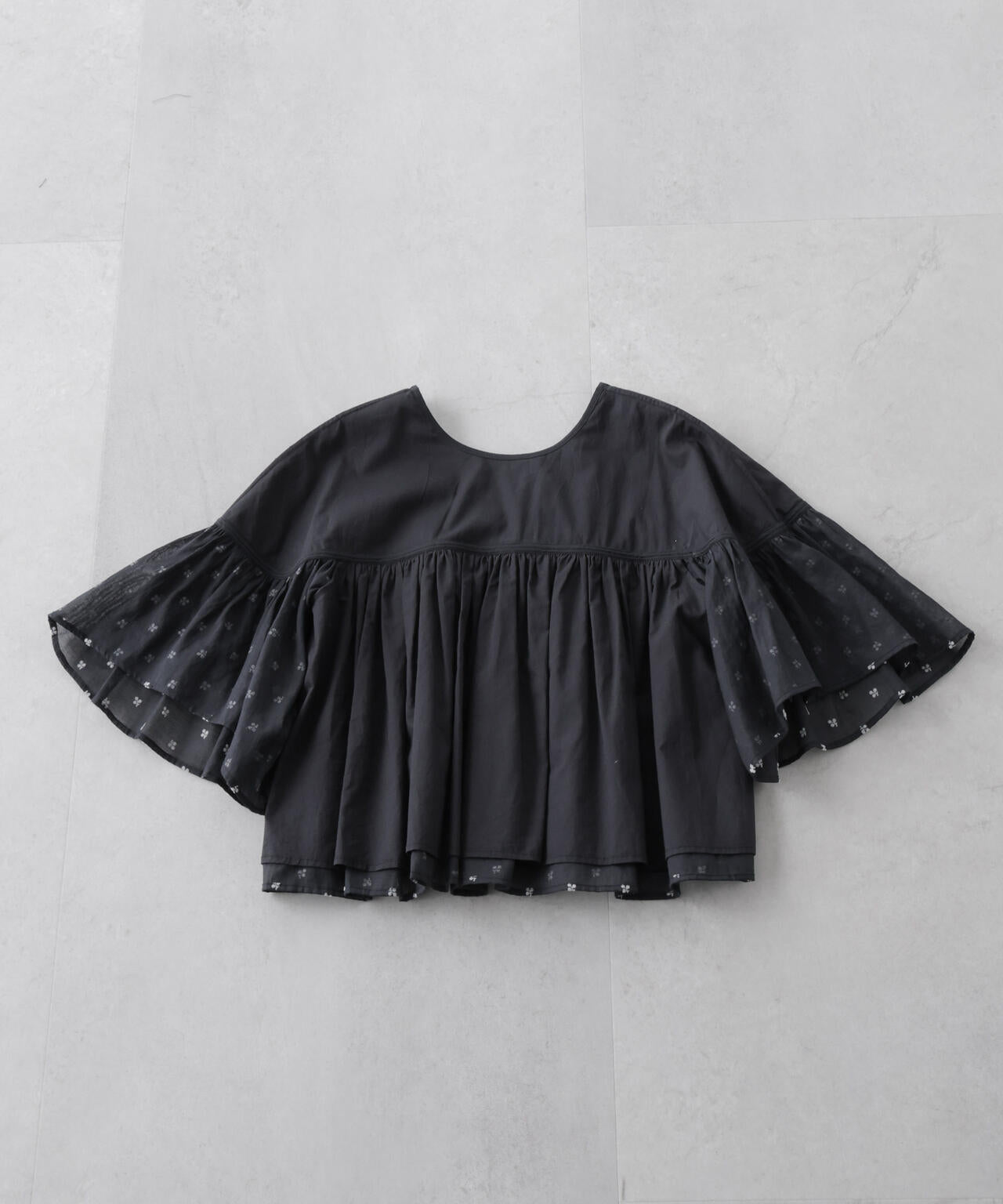 made in india コットンフロッキーフラワーブラウス