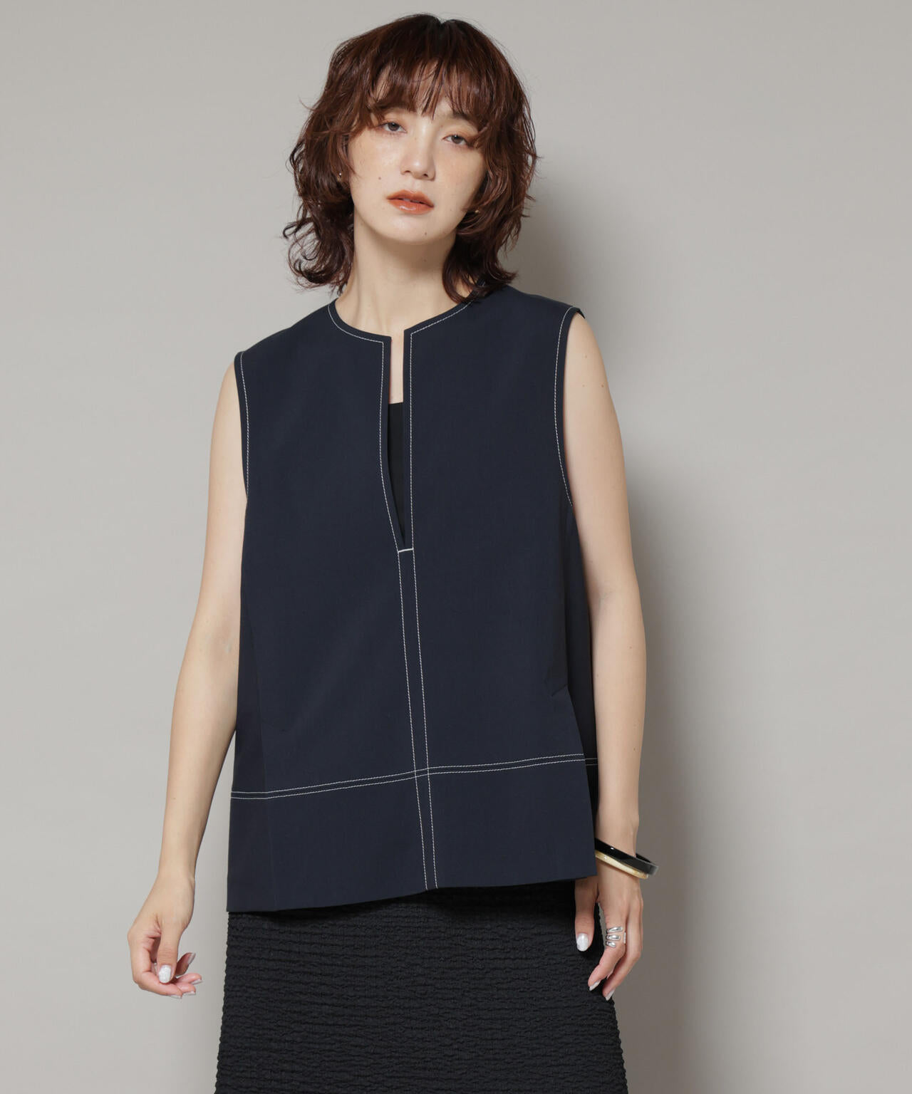 ドライウェザーストレッチバイカラーステッチベスト(セットアップ可)