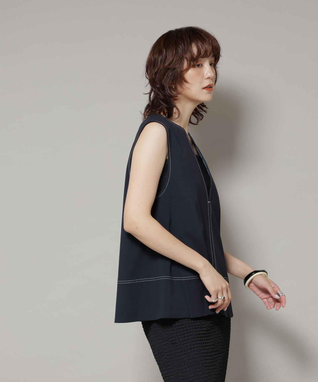 ドライウェザーストレッチバイカラーステッチベスト(セットアップ可)