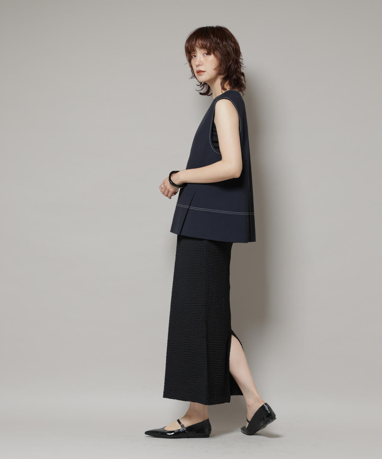 ドライウェザーストレッチバイカラーステッチベスト(セットアップ可)