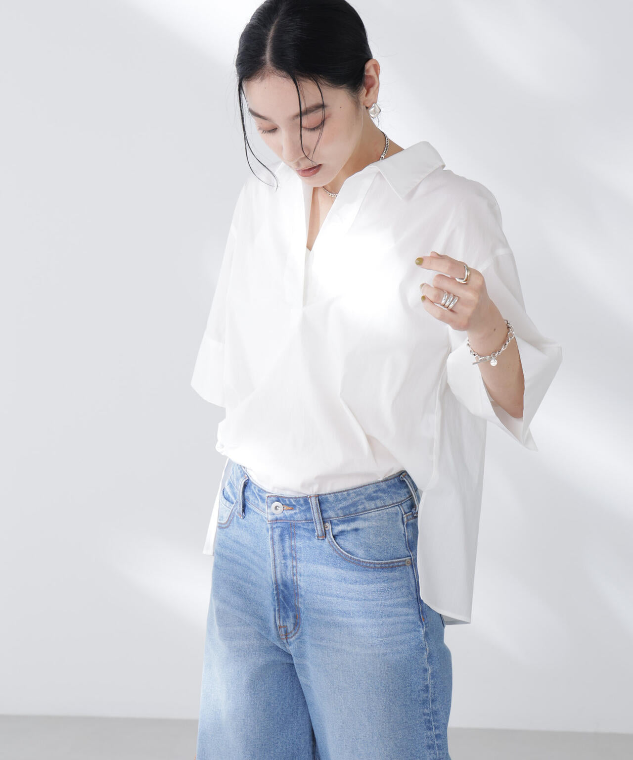 ワイドスリーブスキッパーシャツ