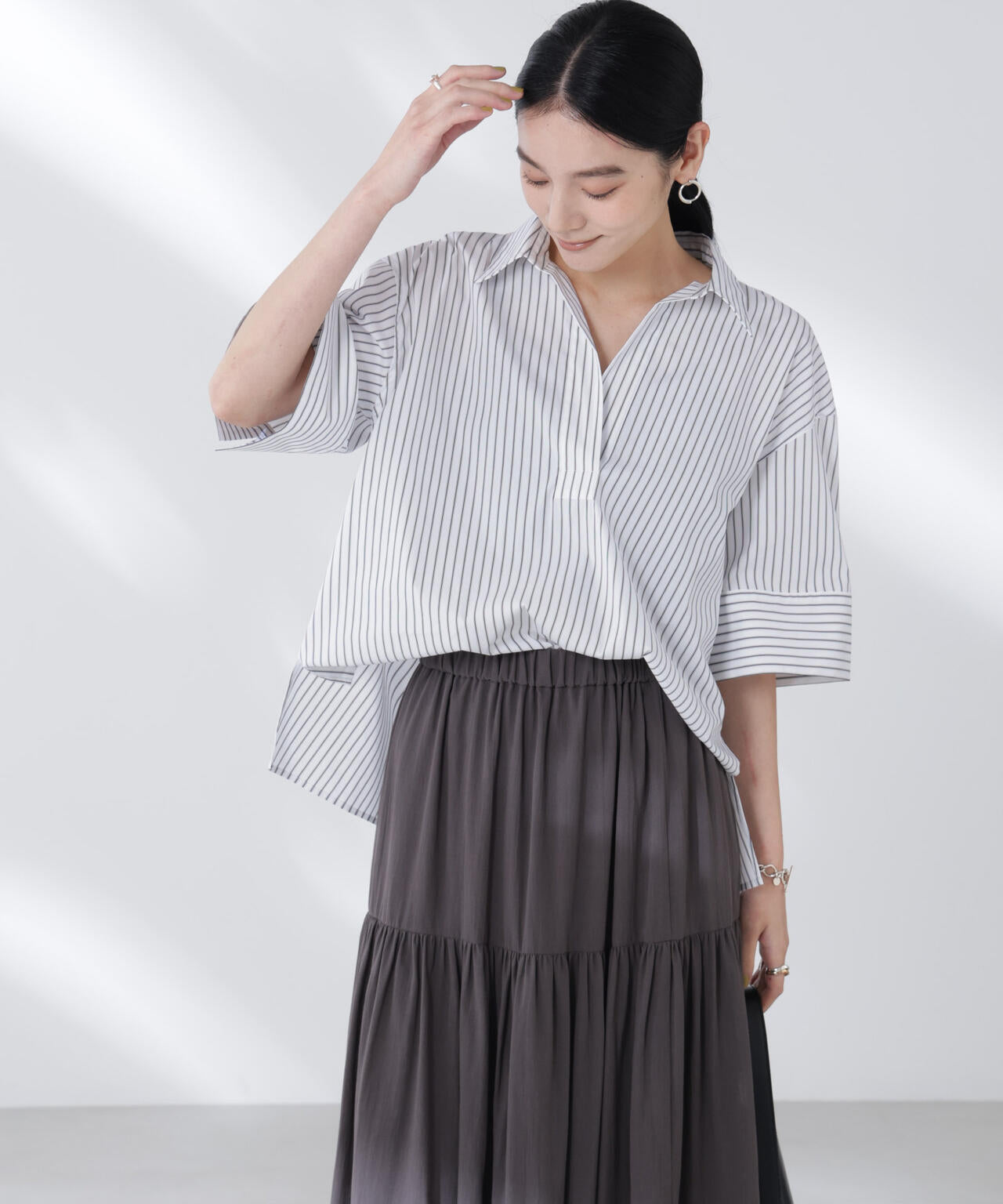 ワイドスリーブスキッパーシャツ