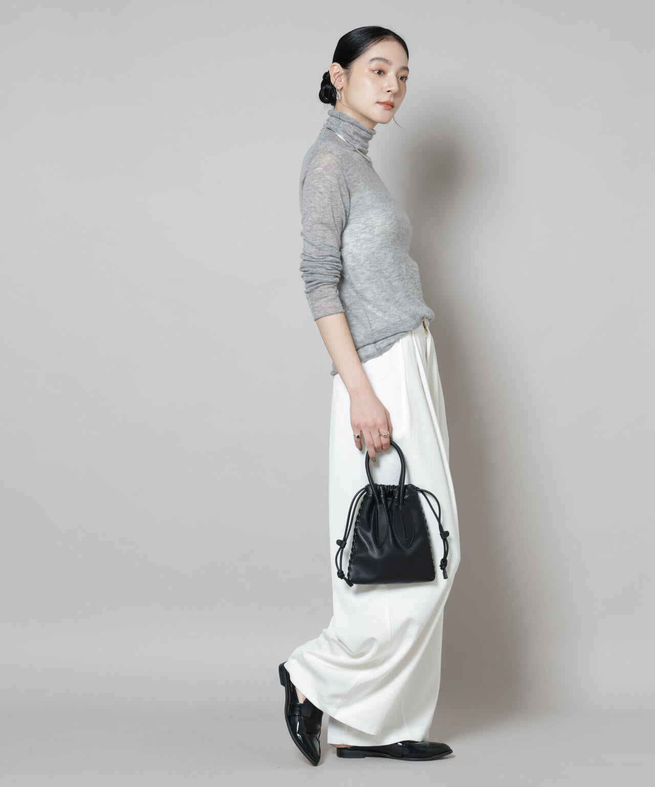 スイビウールタートルネックニットプルオーバー