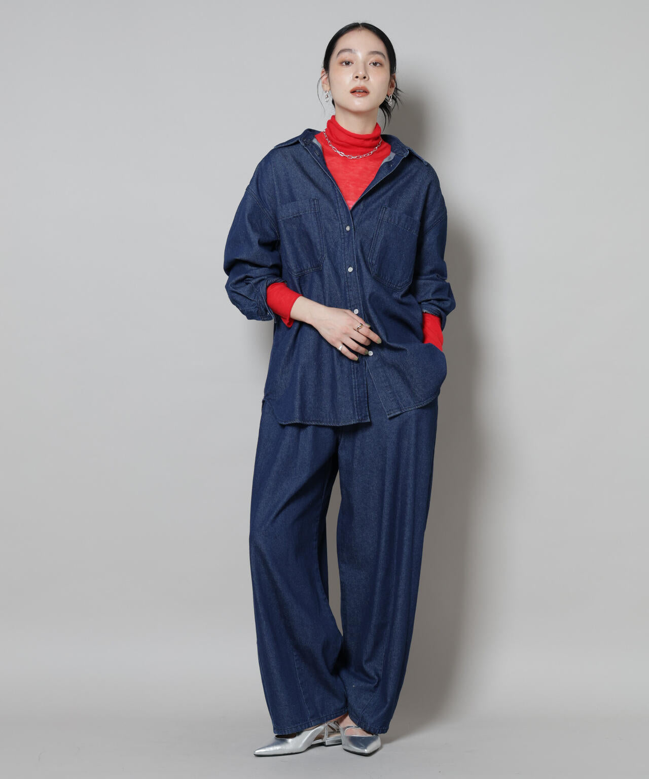 スイビウールタートルネックニットプルオーバー