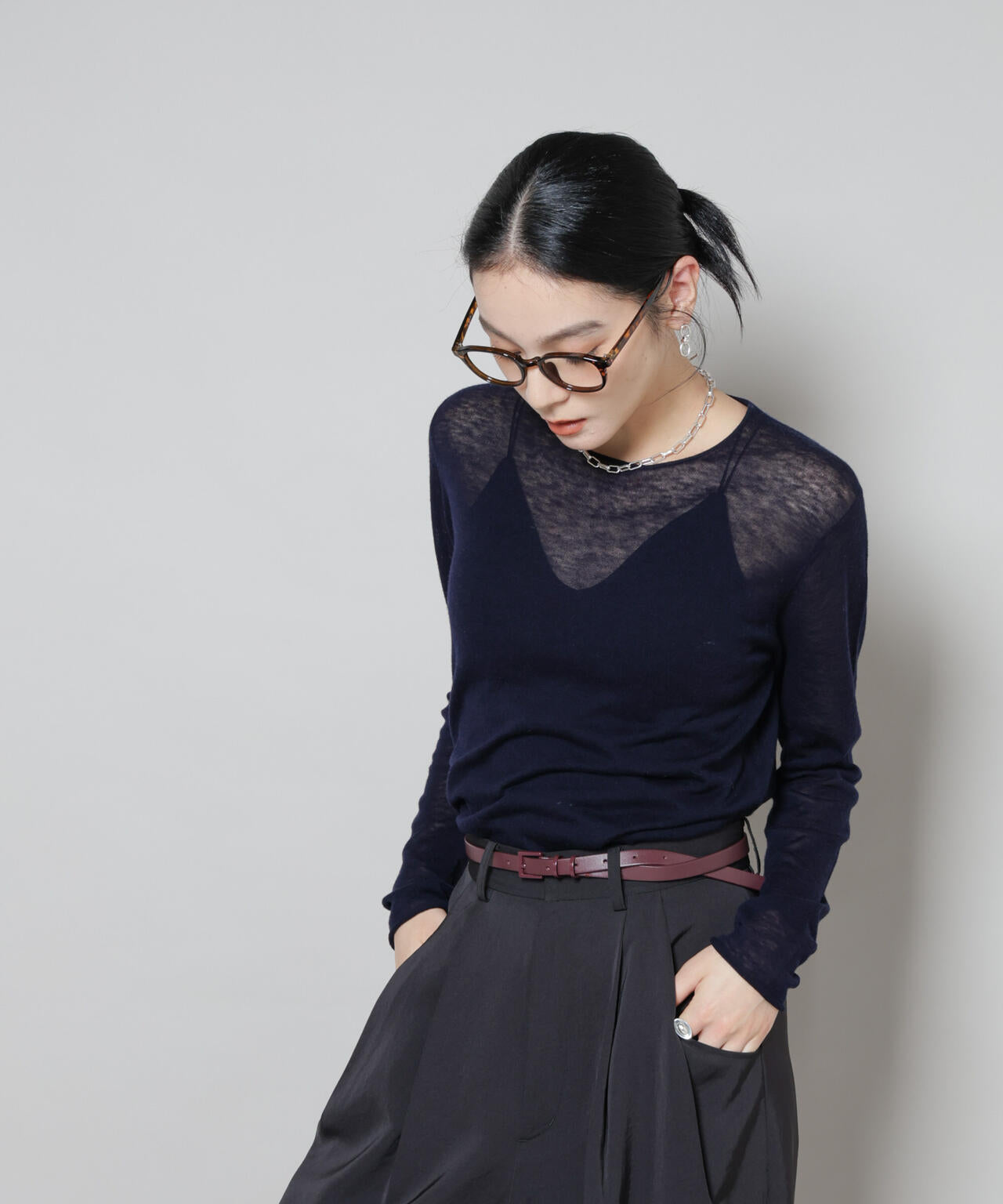 スイビウールクルーネックニットプルオーバー