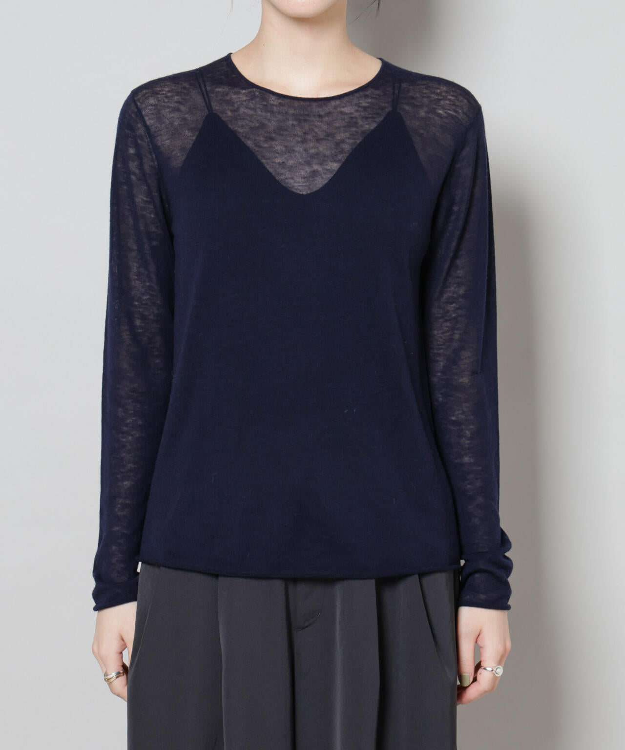 スイビウールクルーネックニットプルオーバー