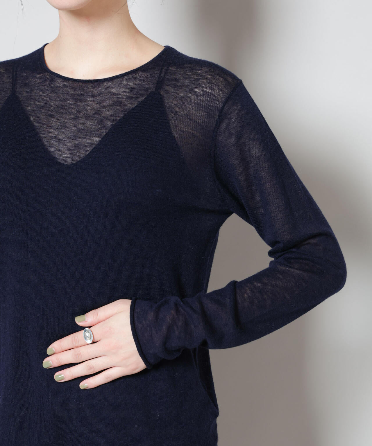 スイビウールクルーネックニットプルオーバー