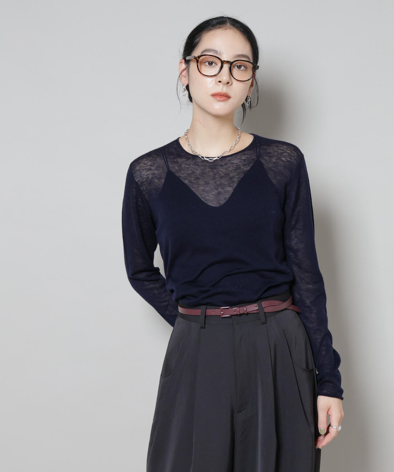 スイビウールクルーネックニットプルオーバー