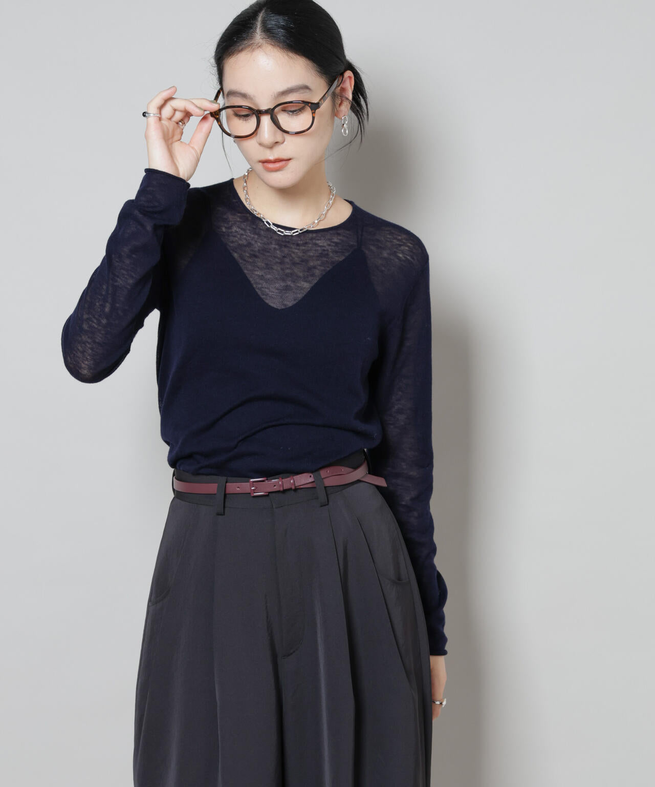 スイビウールクルーネックニットプルオーバー