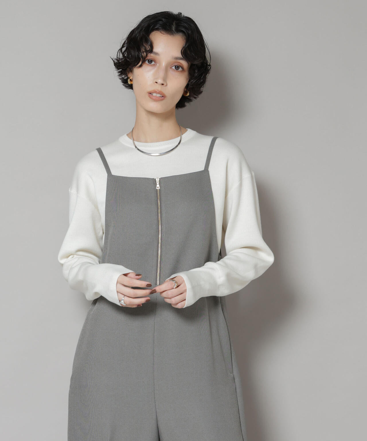 毛玉レスニットスムースクルーネックプルオーバー