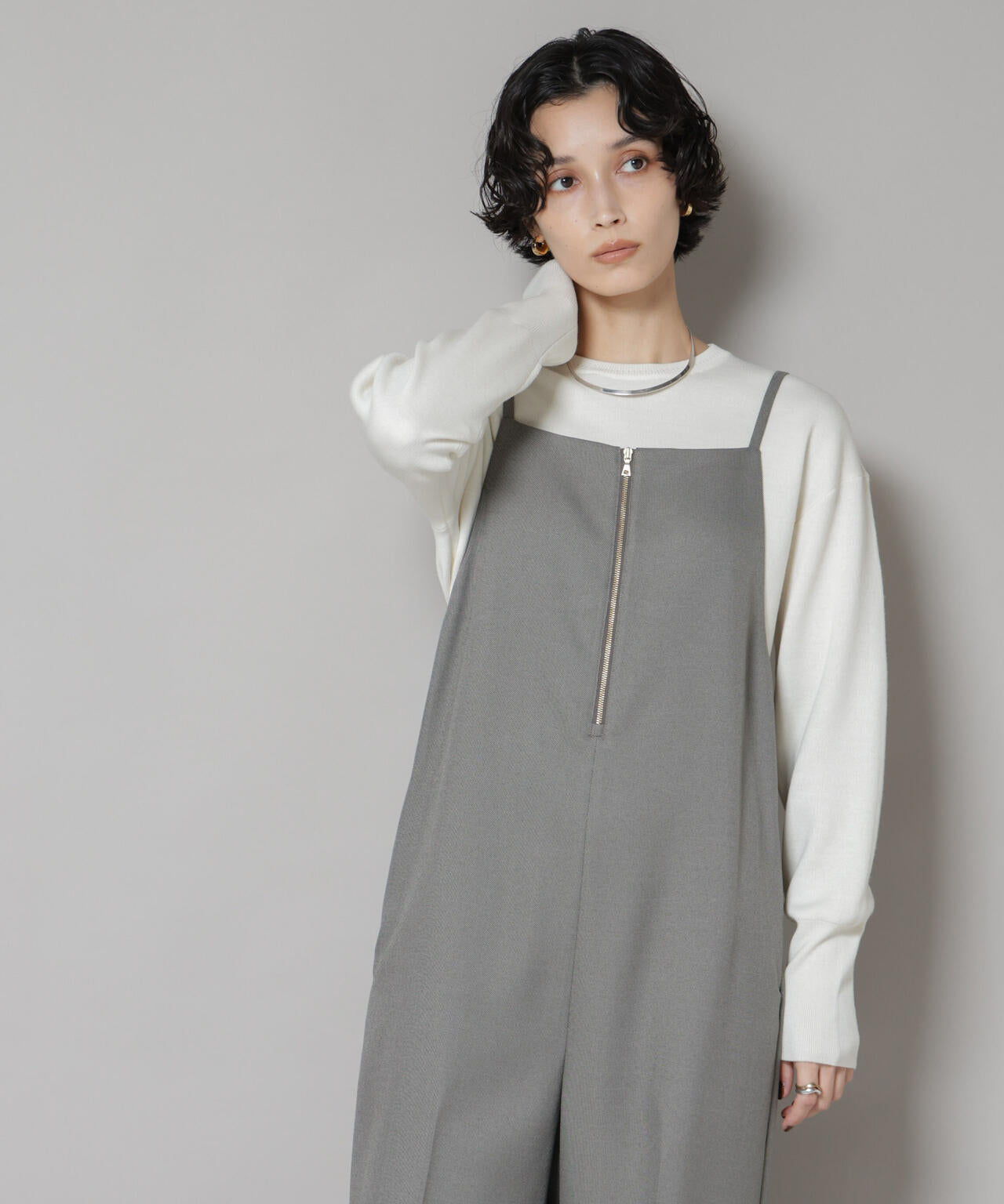 毛玉レスニットスムースクルーネックプルオーバー