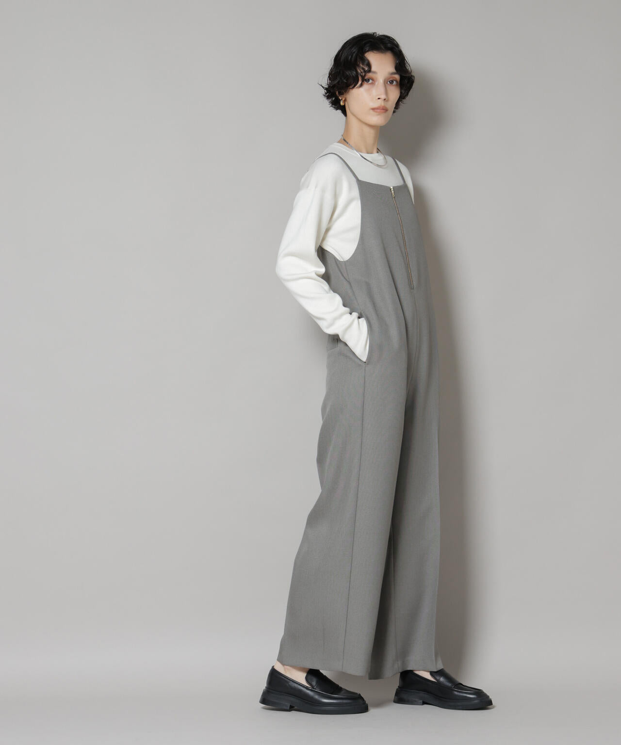 毛玉レスニットスムースクルーネックプルオーバー