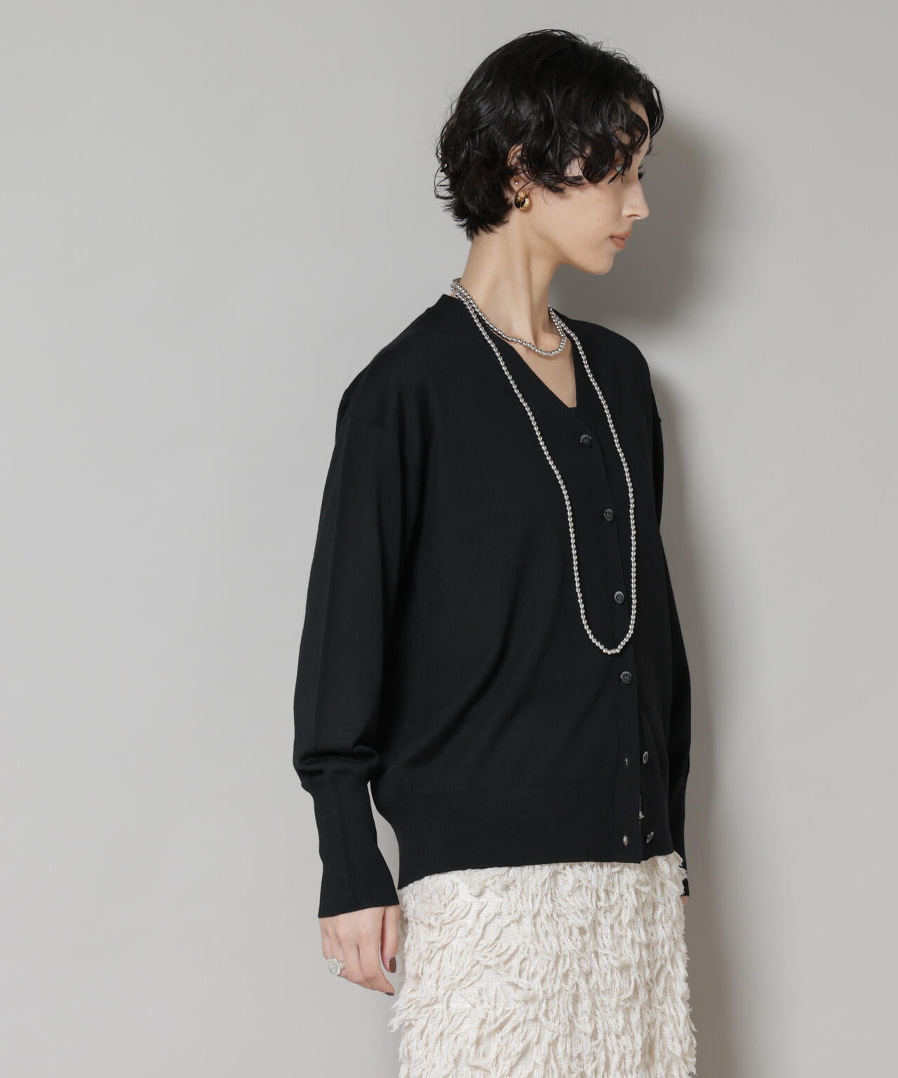 毛玉レスニット2wayカシュクールカーディガン