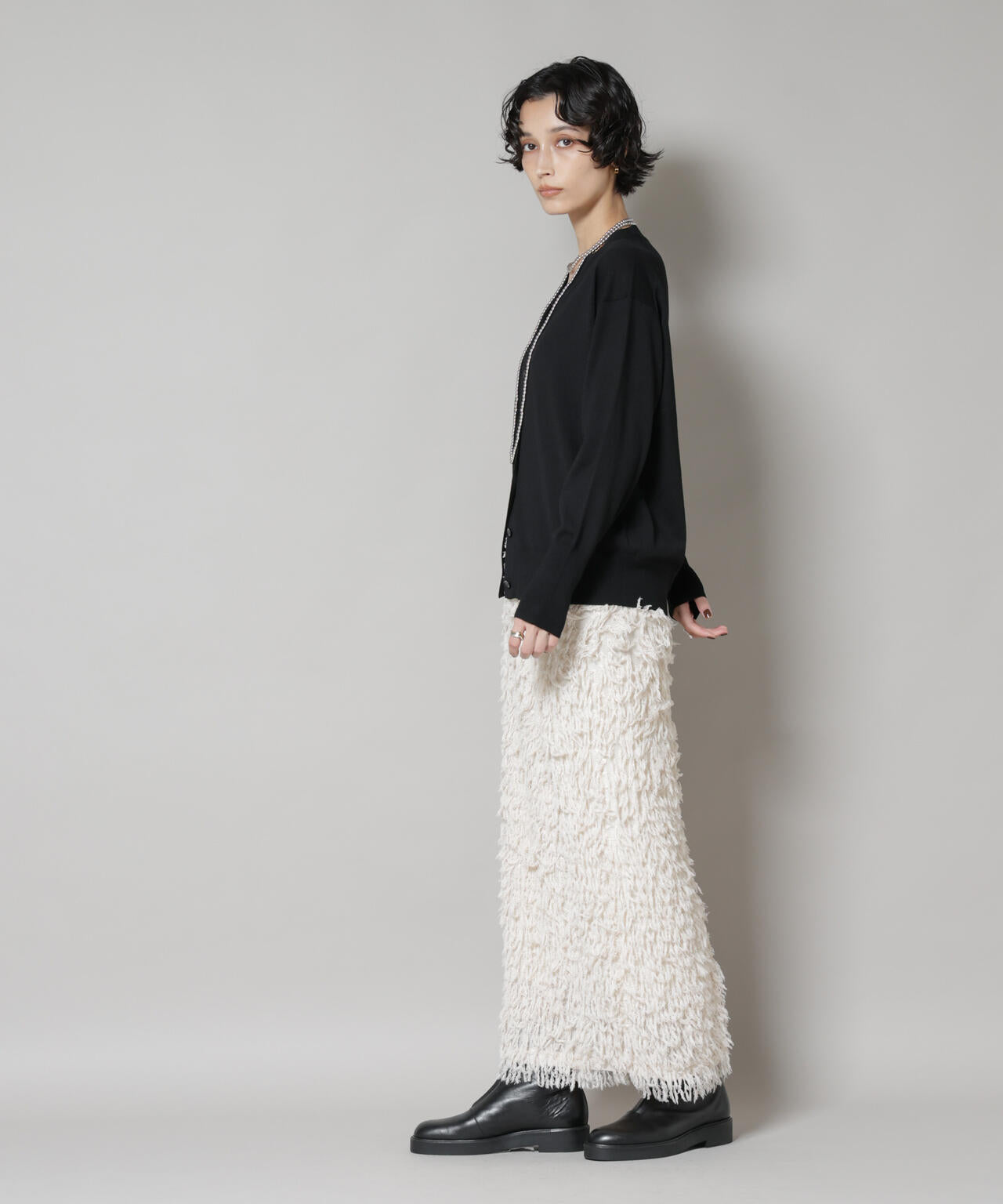 毛玉レスニット2wayカシュクールカーディガン