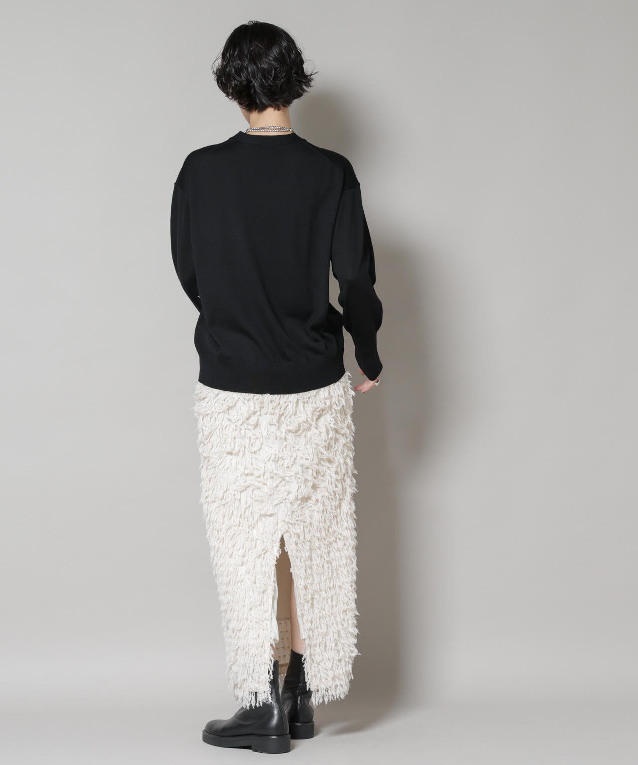 毛玉レスニット2wayカシュクールカーディガン