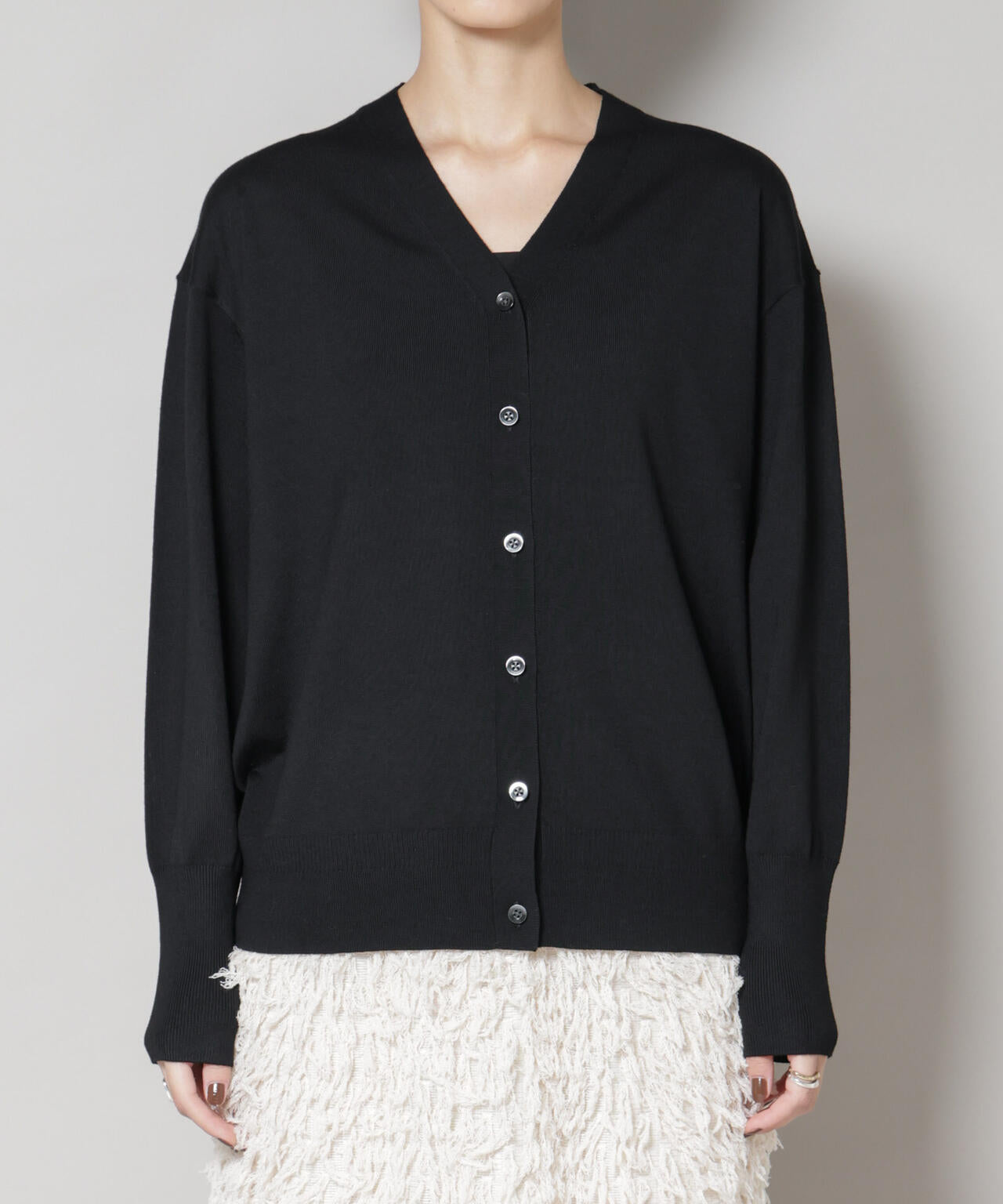 毛玉レスニット2wayカシュクールカーディガン