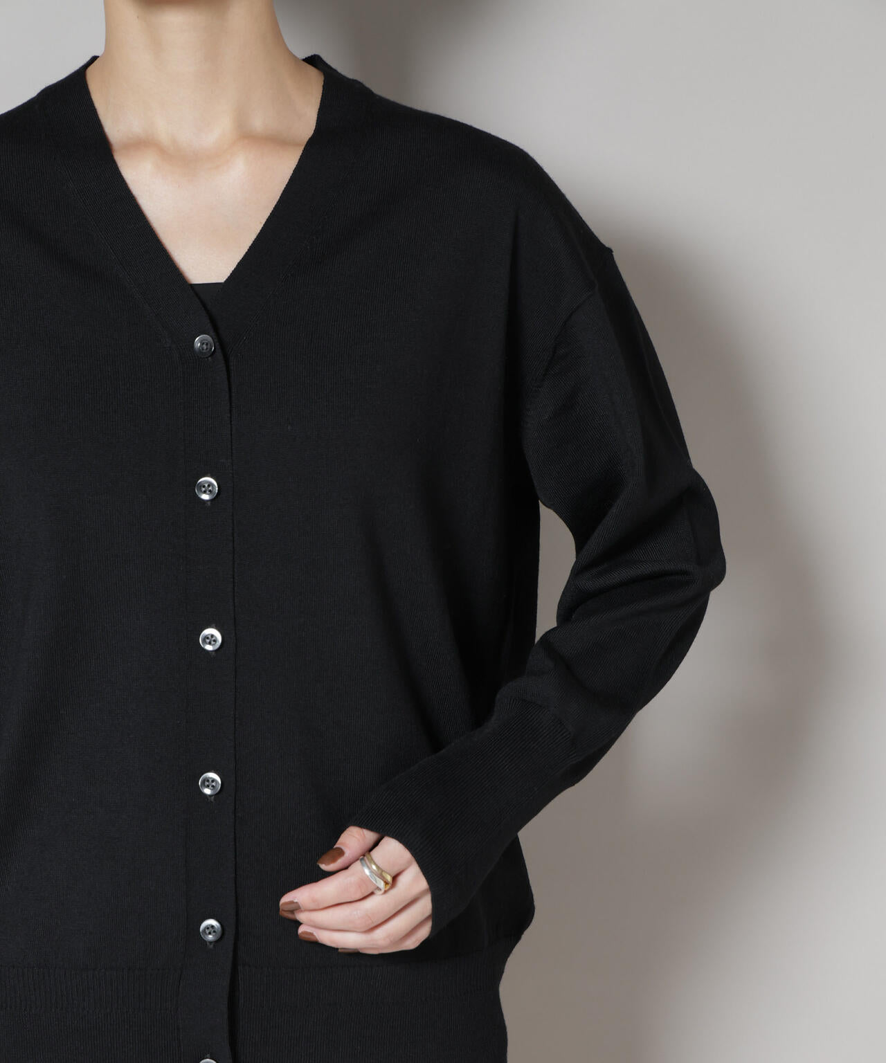 毛玉レスニット2wayカシュクールカーディガン