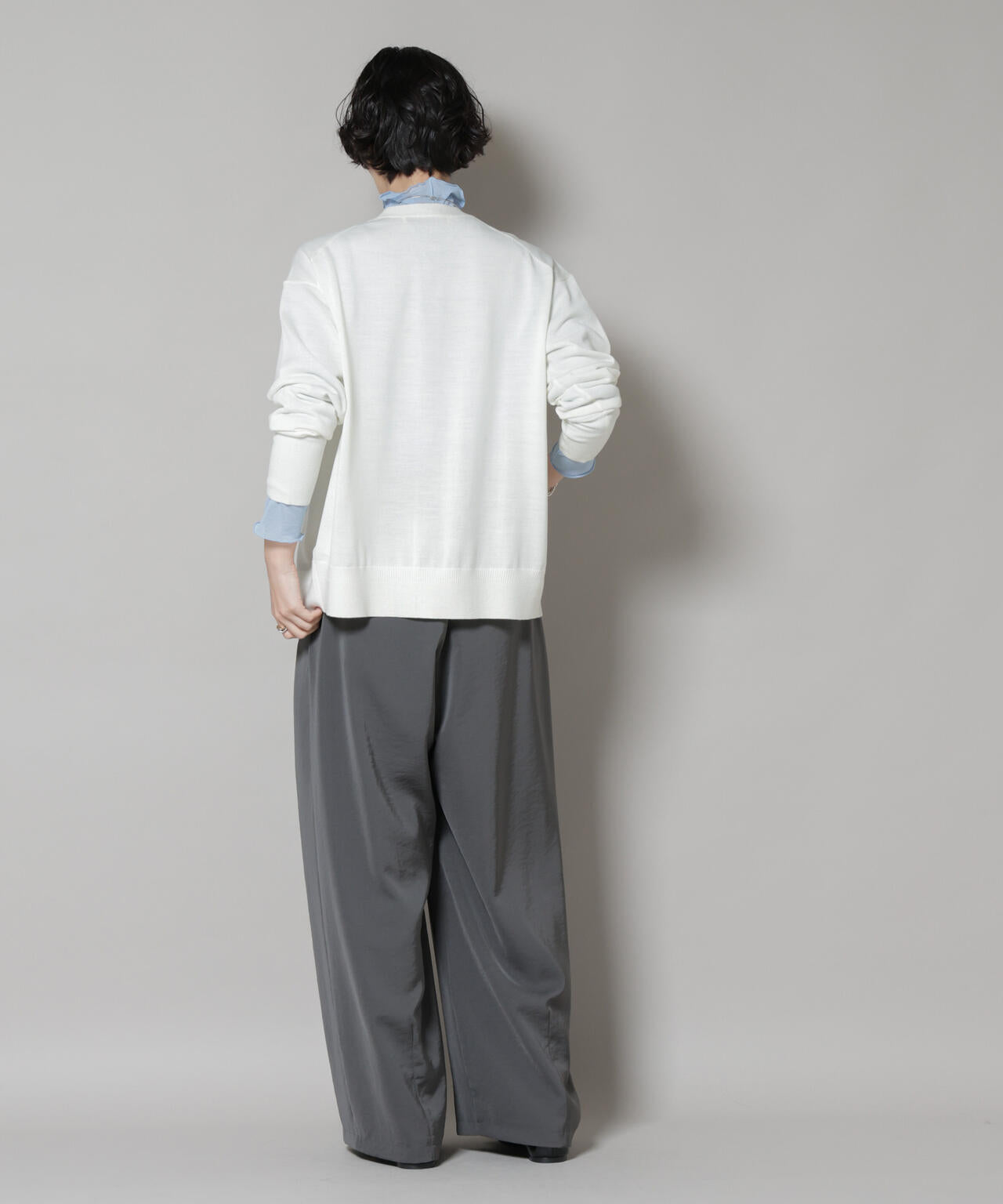 毛玉レスニット2wayカシュクールカーディガン