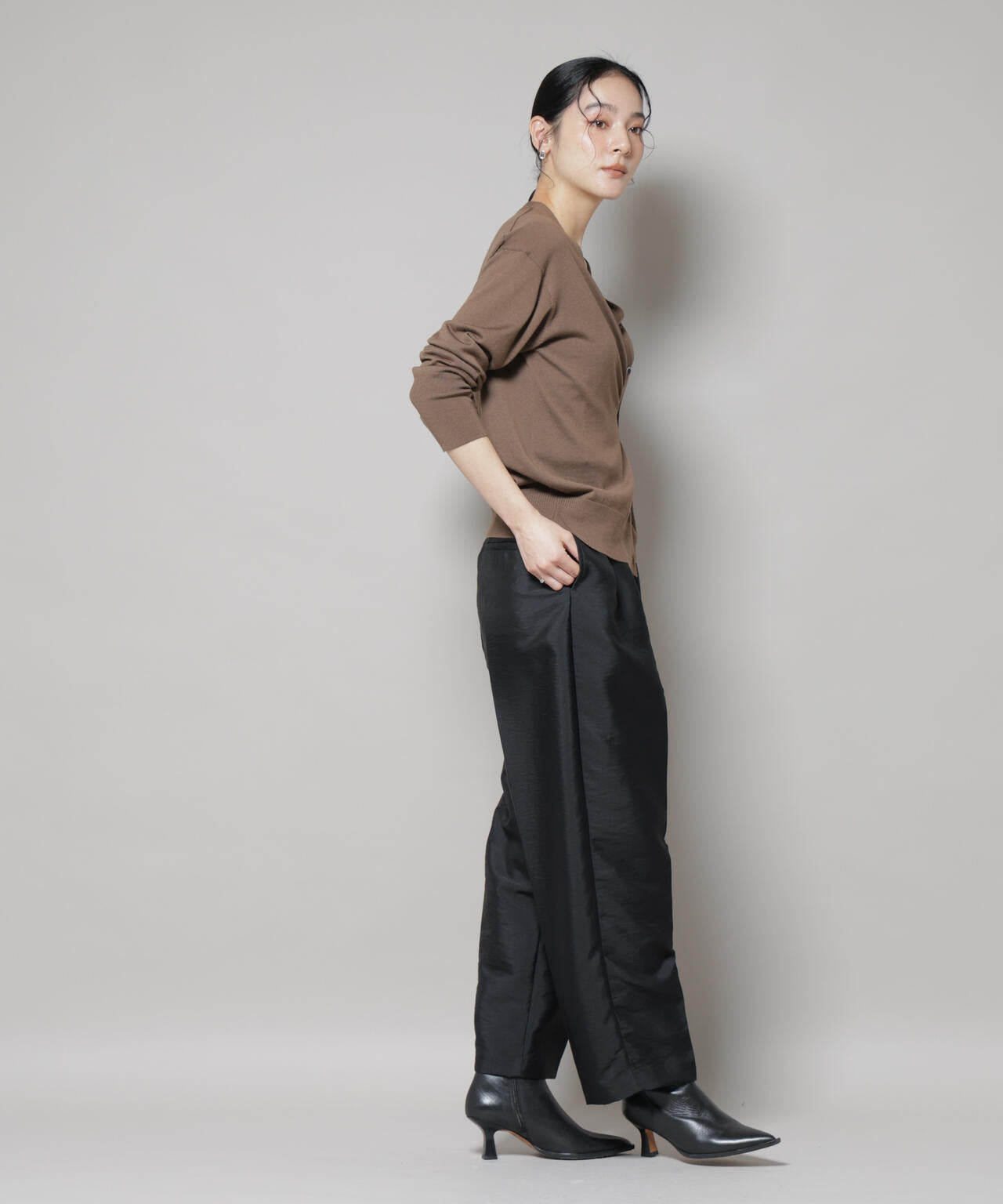 毛玉レスニット2wayカシュクールカーディガン
