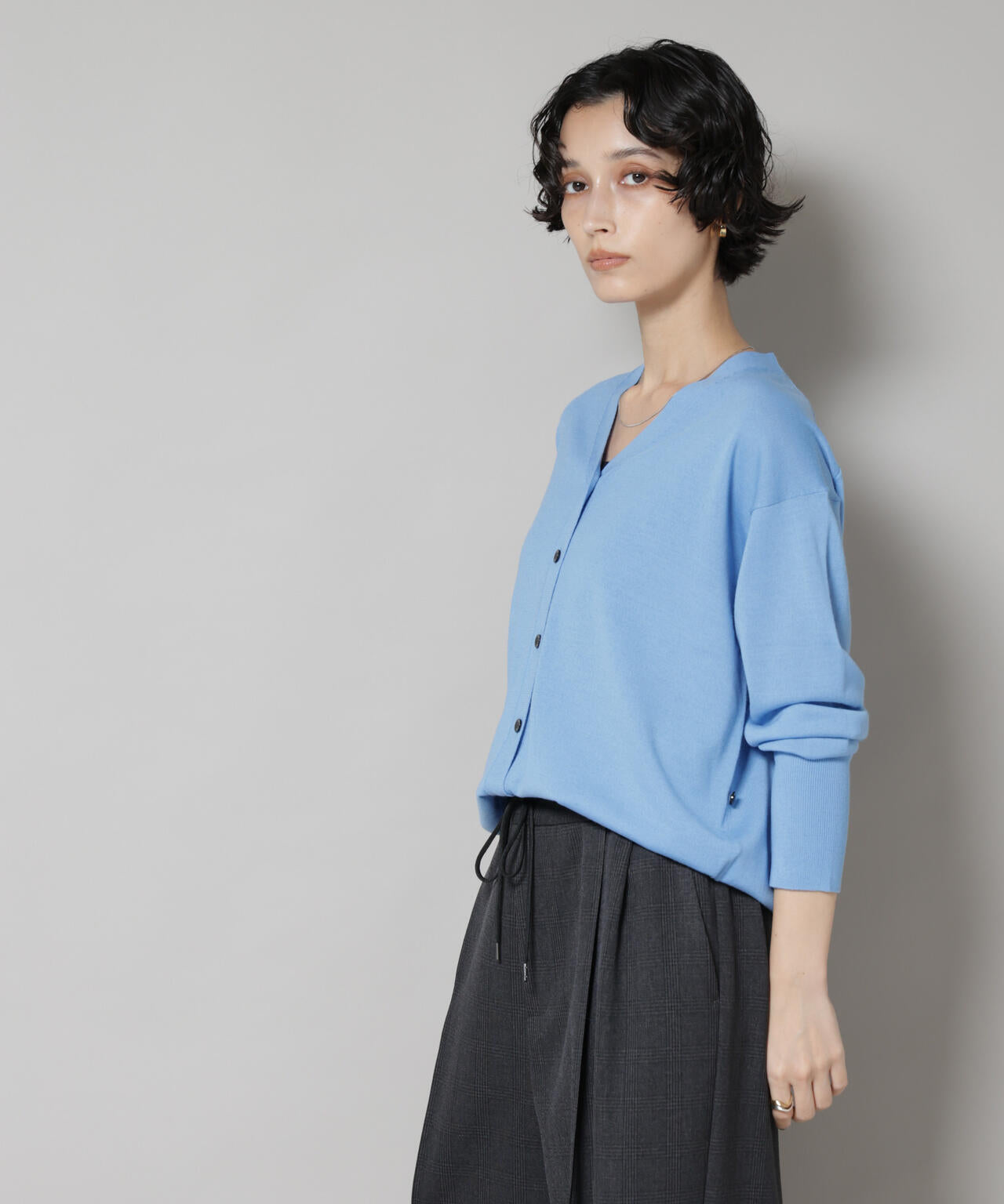 毛玉レスニット2wayカシュクールカーディガン