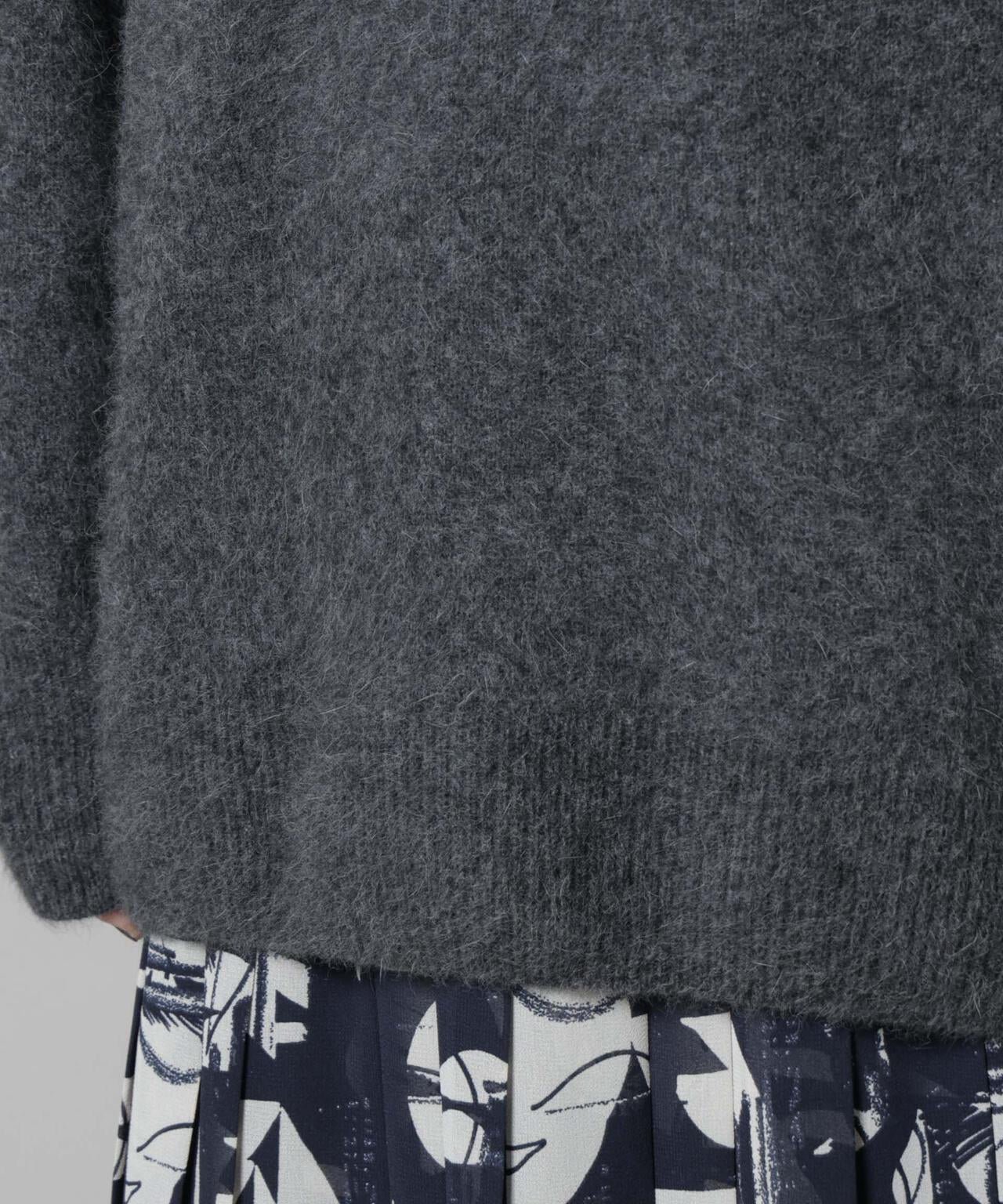 ウォッシャブルフォックスクルーワイドニットプルオーバー