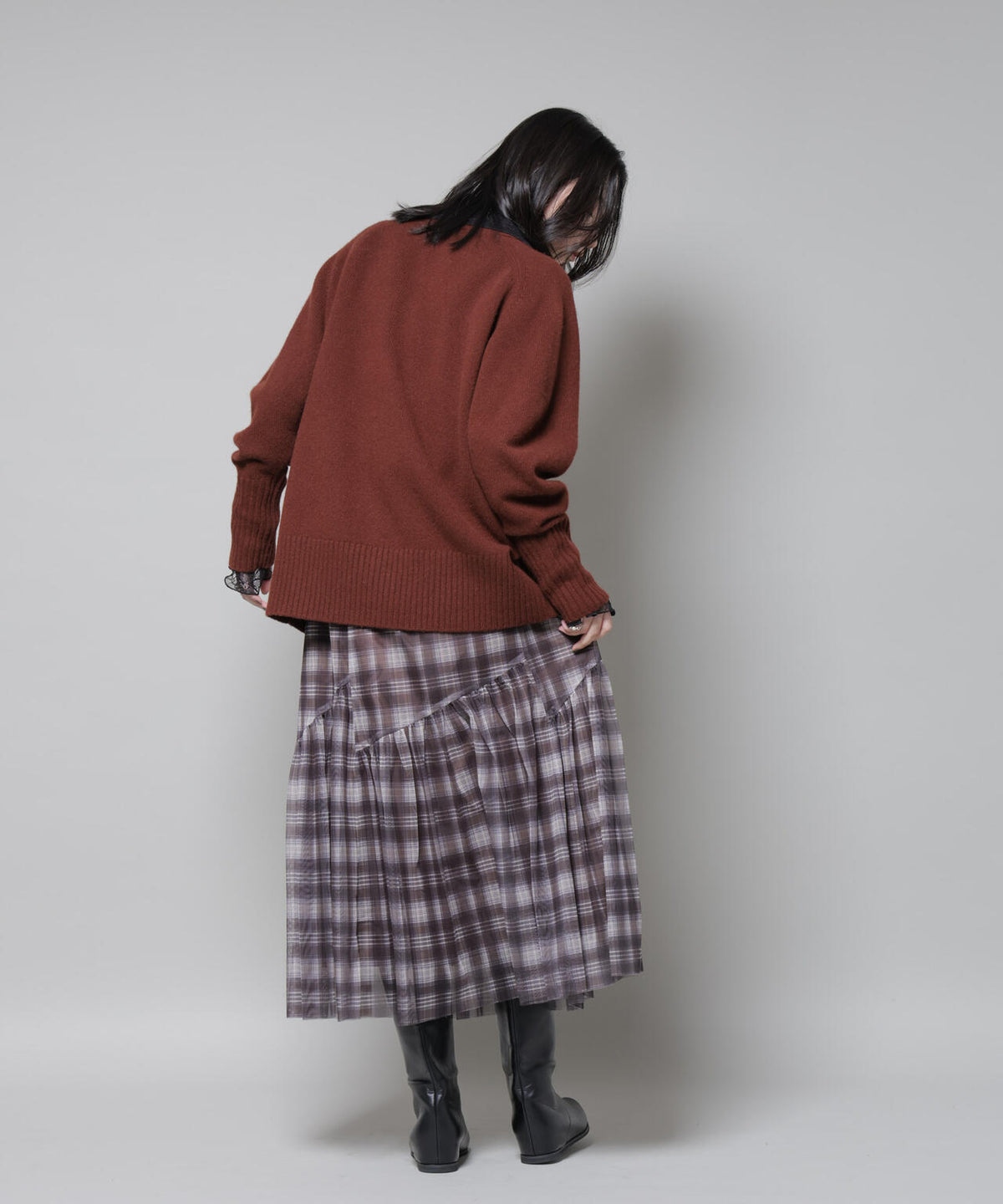 AQUAウールカシミヤVネックカーディガン