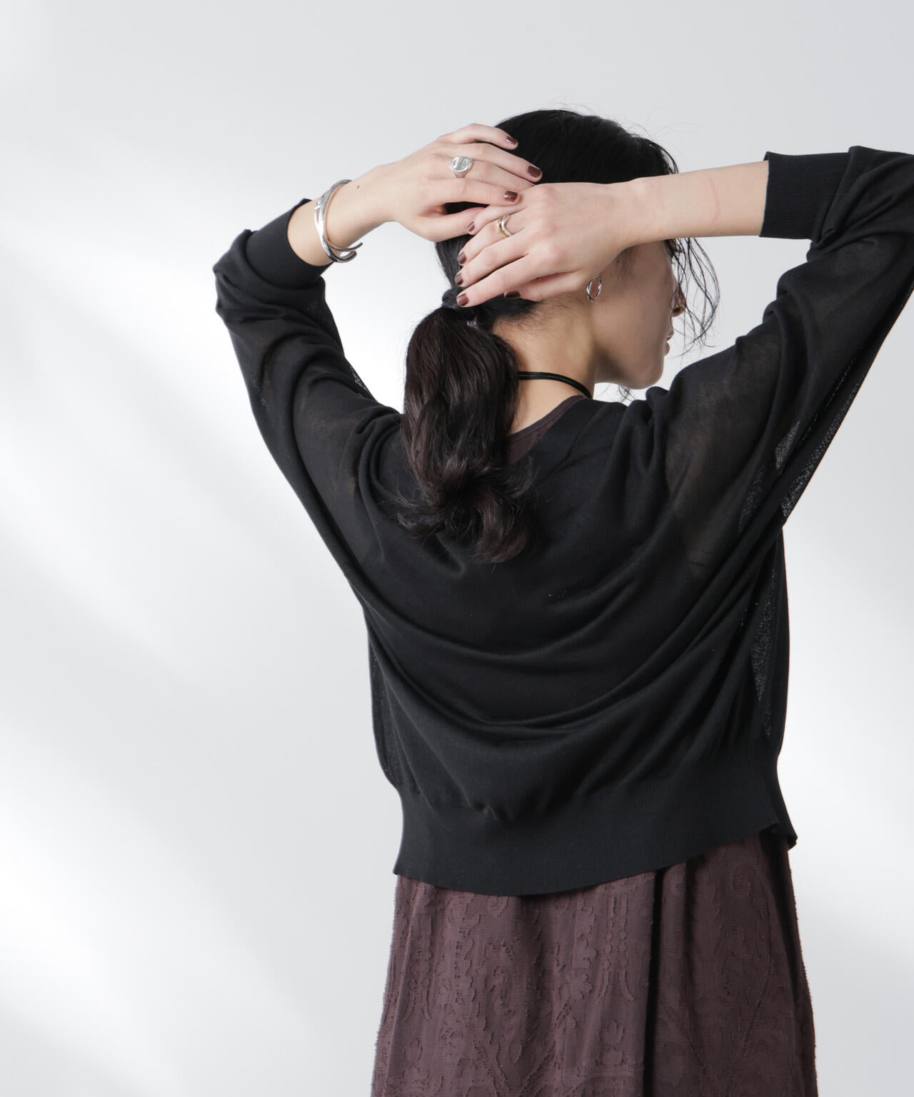 コットンスパークシアーVネックカーディガン