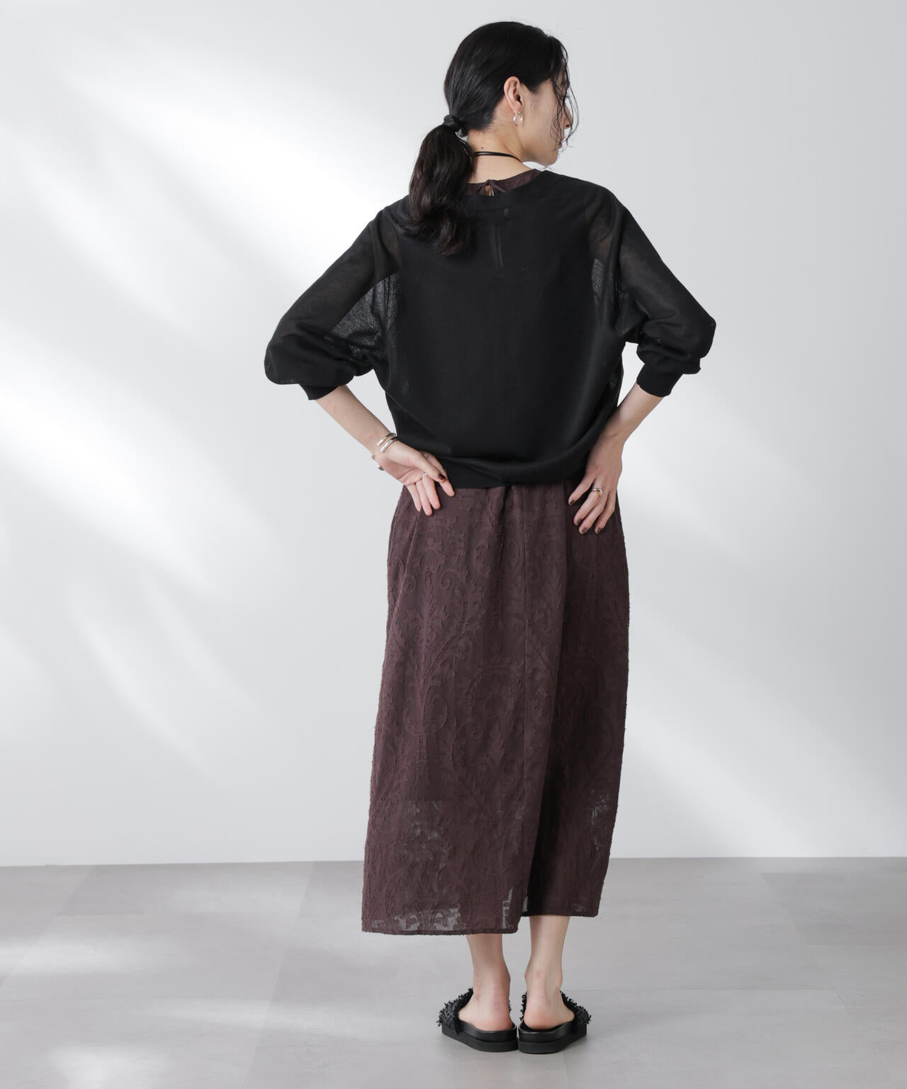 コットンスパークシアーVネックカーディガン