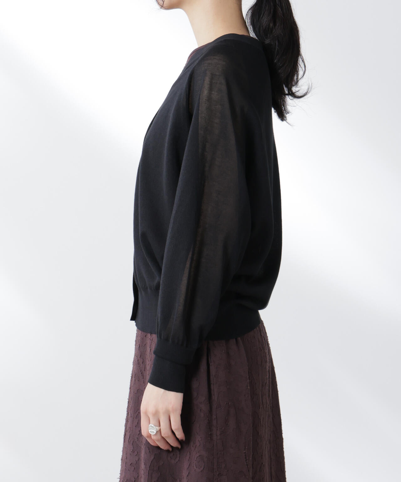 コットンスパークシアーVネックカーディガン