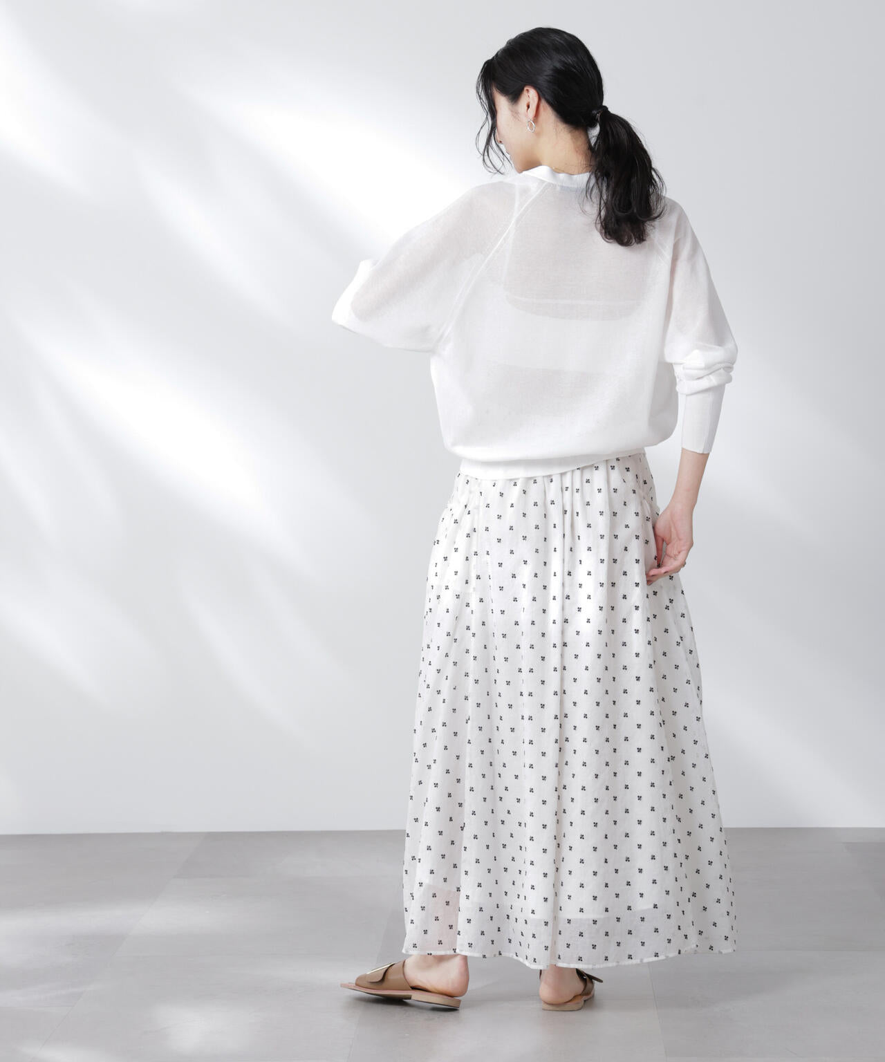 コットンスパークシアーVネックカーディガン