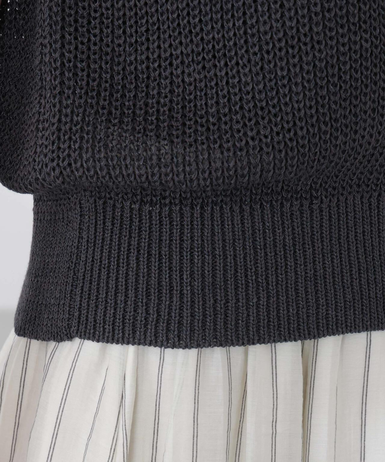 ペーパーヤーン畦ニットベスト