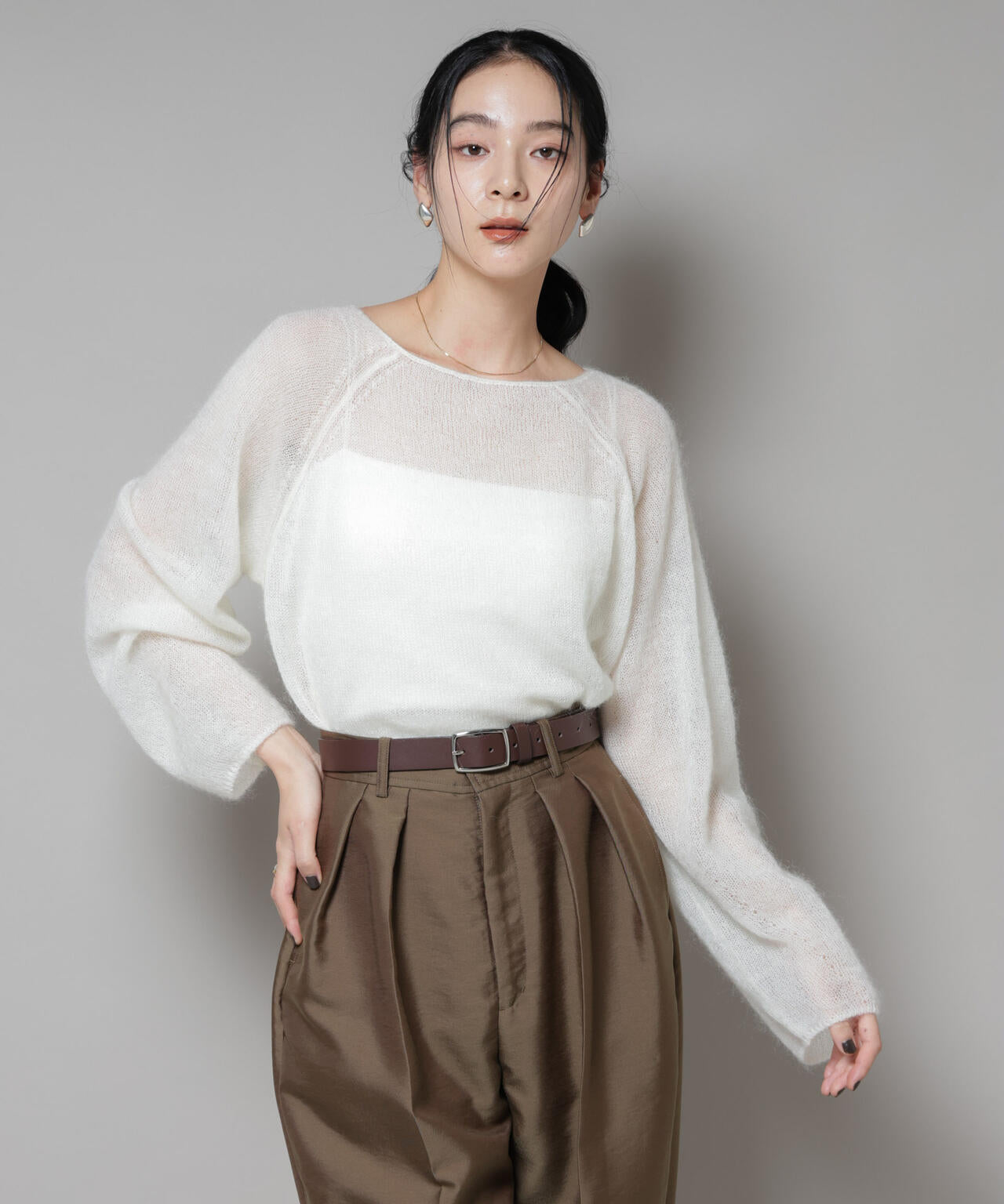 モヘヤ混天竺シアーニット