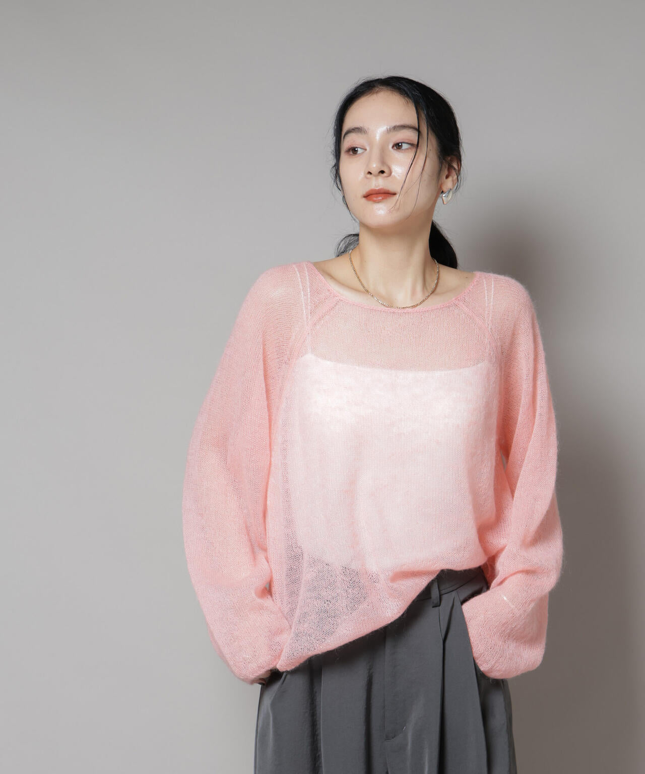 モヘヤ混天竺シアーニット