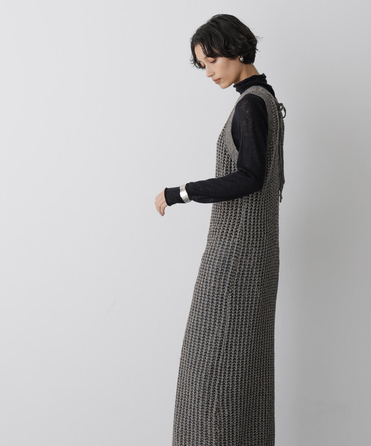 「STEVELOUR」シャイニーレースニットワンピース