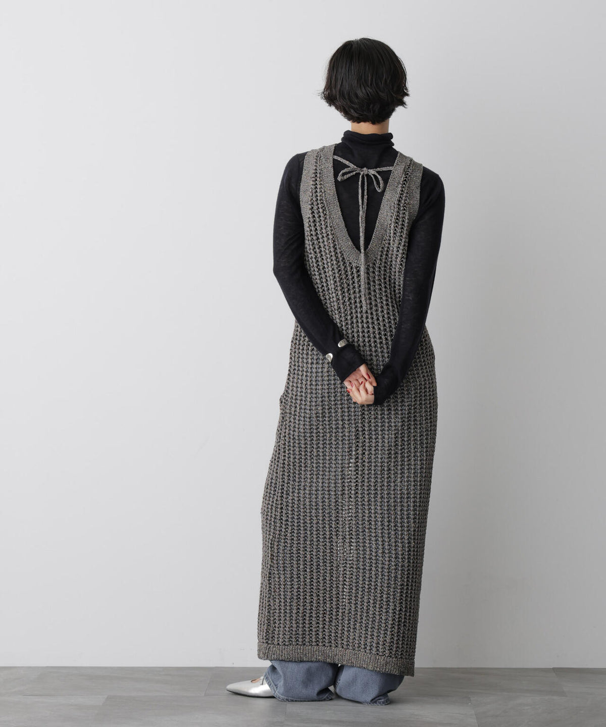 「STEVELOUR」シャイニーレースニットワンピース