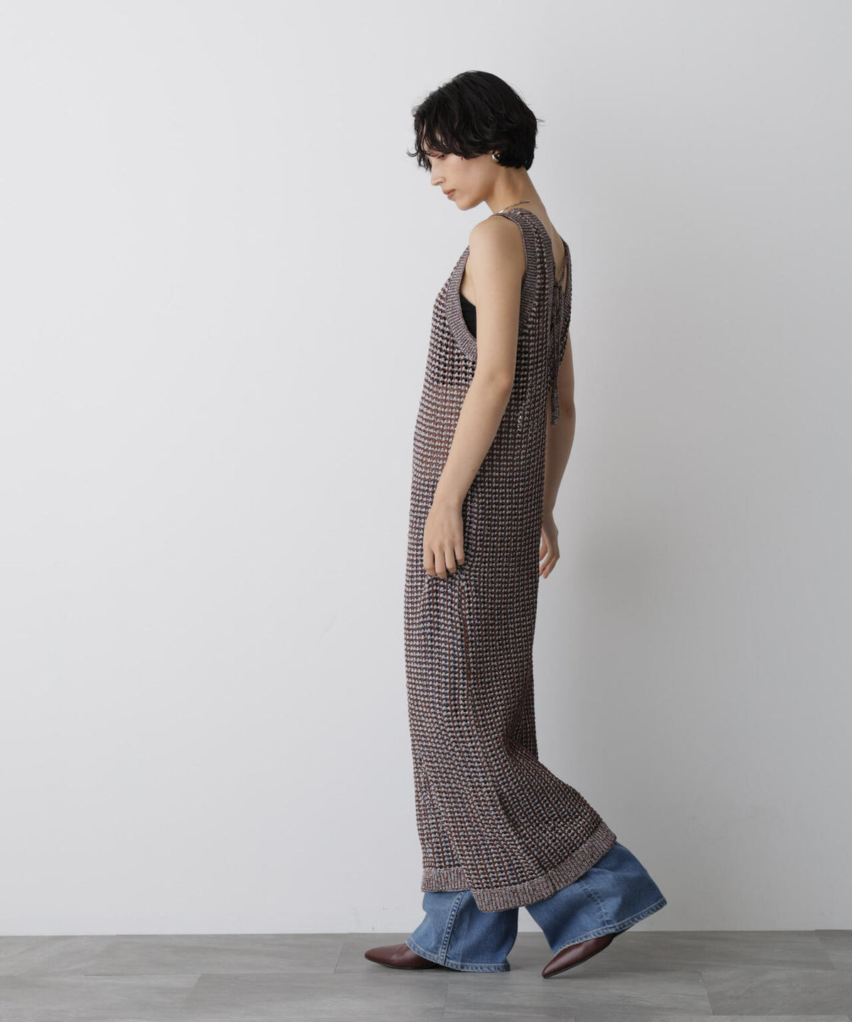 「STEVELOUR」シャイニーレースニットワンピース