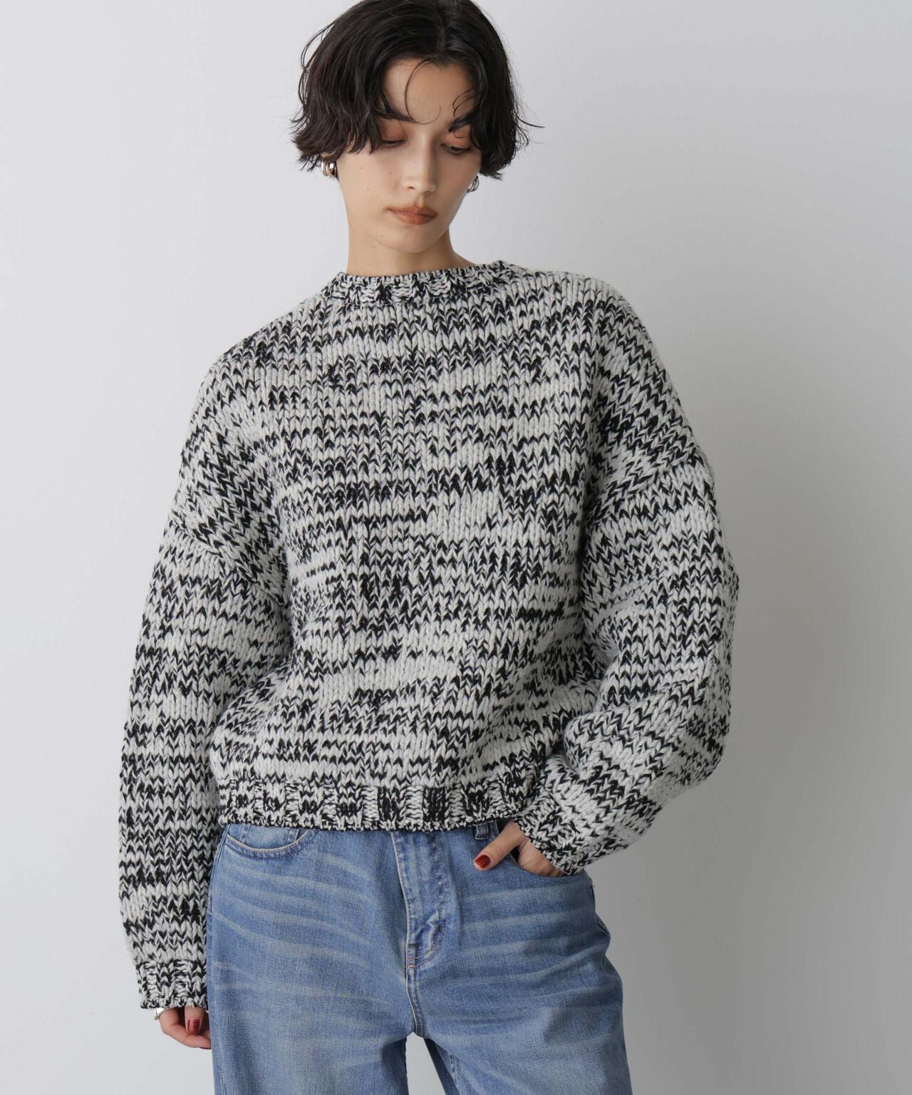 「STEVELOUR」ミックスカラー2WAYスナップニット