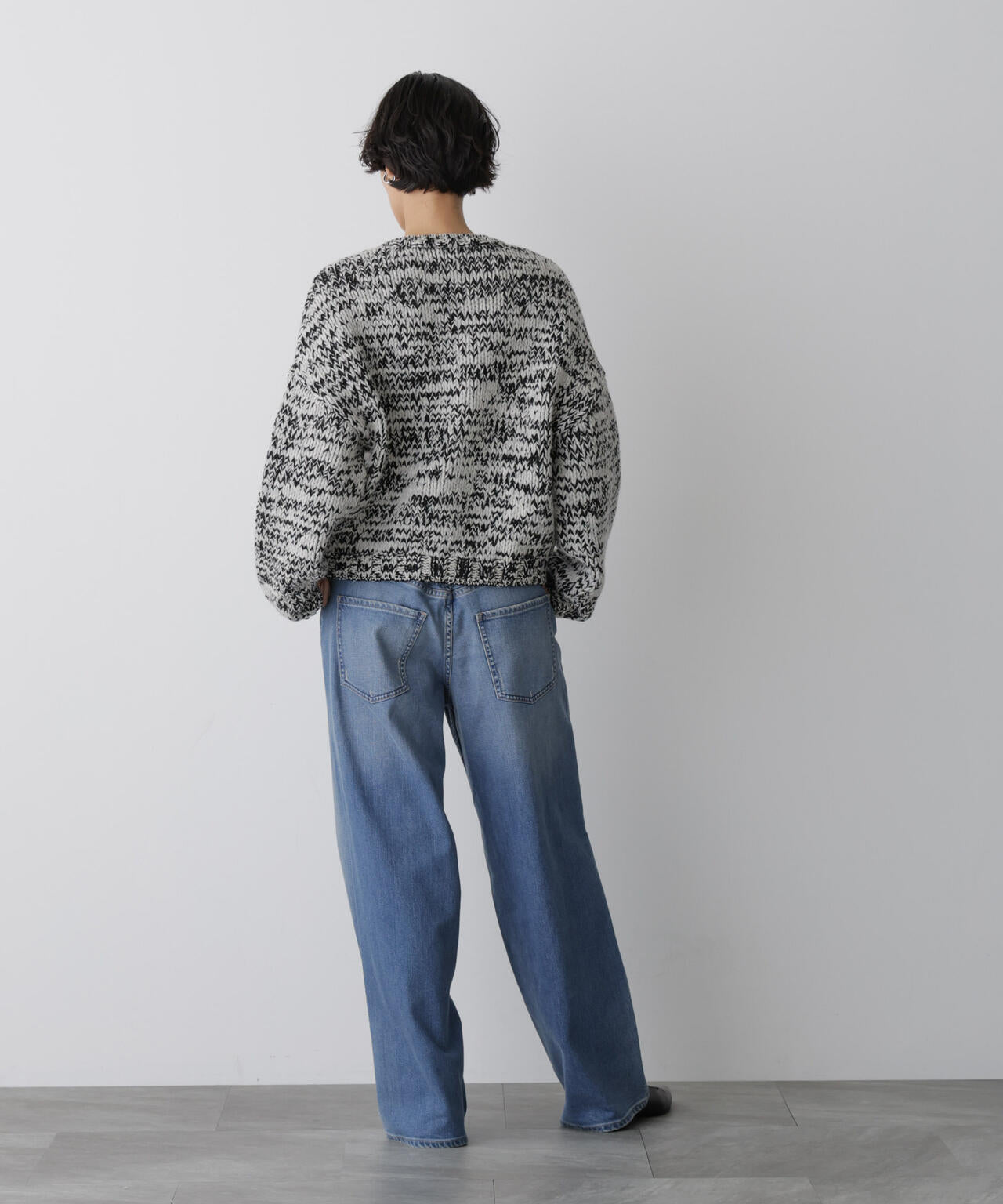 「STEVELOUR」ミックスカラー2WAYスナップニット