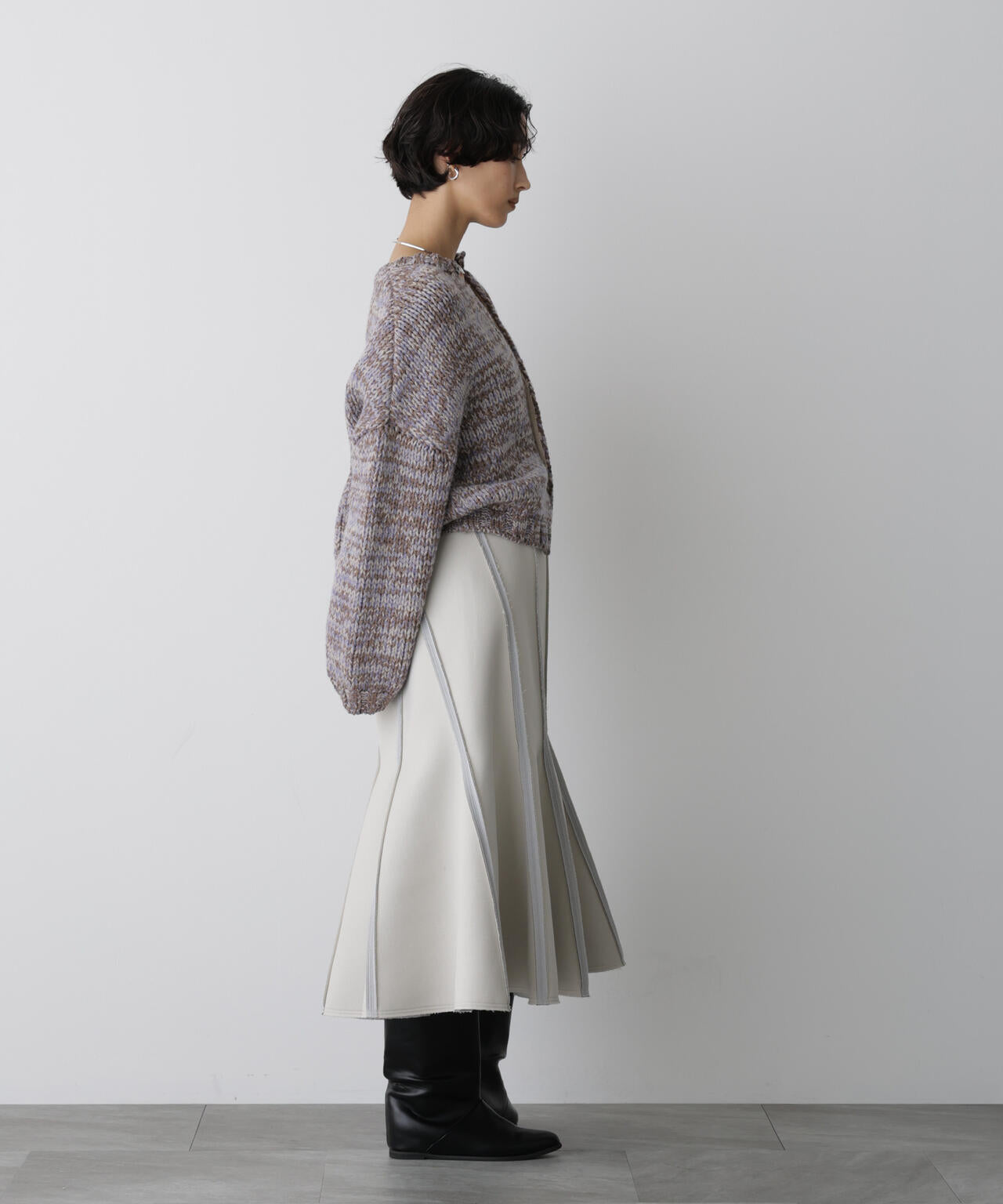 「STEVELOUR」ミックスカラー2WAYスナップニット