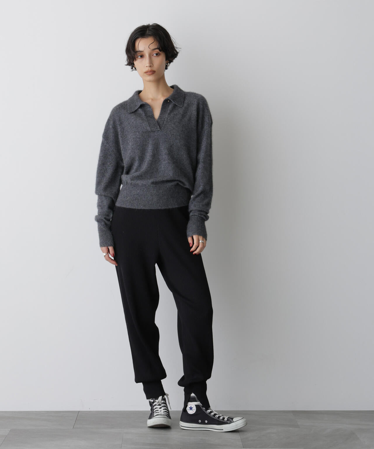 「STEVELOUR」裾リブニットパンツ