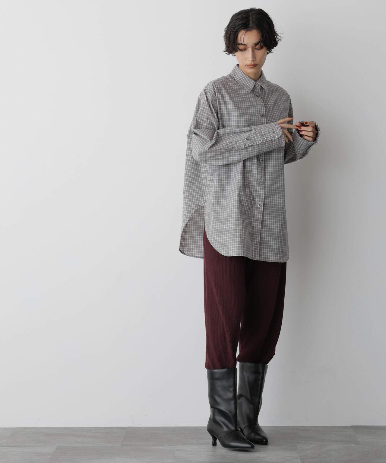 「STEVELOUR」裾リブニットパンツ