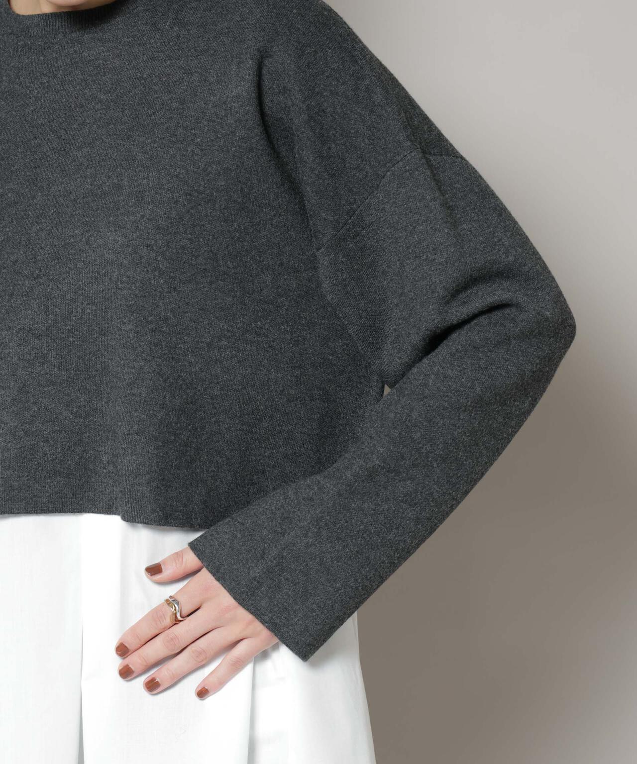 ダブルジャガードニット×タックブラウス ペプラムセット