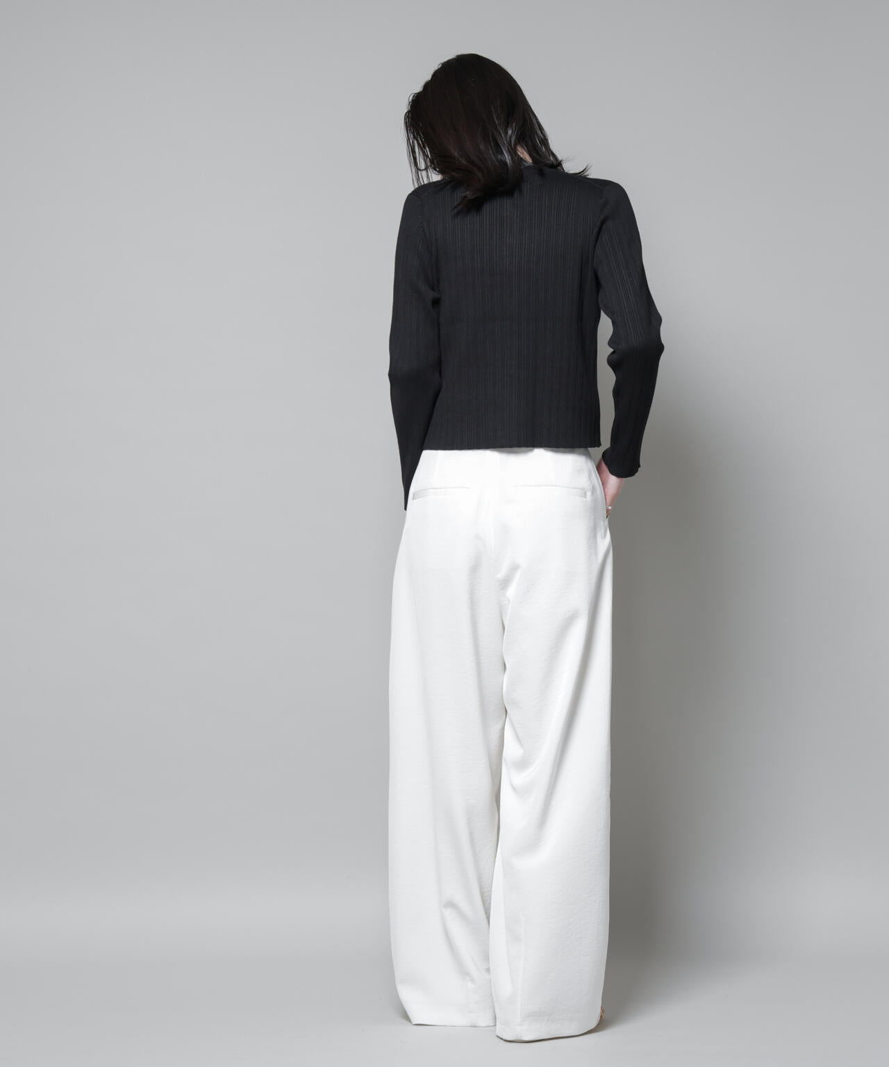 ホホバオイル加工ランダムリブカーディガン